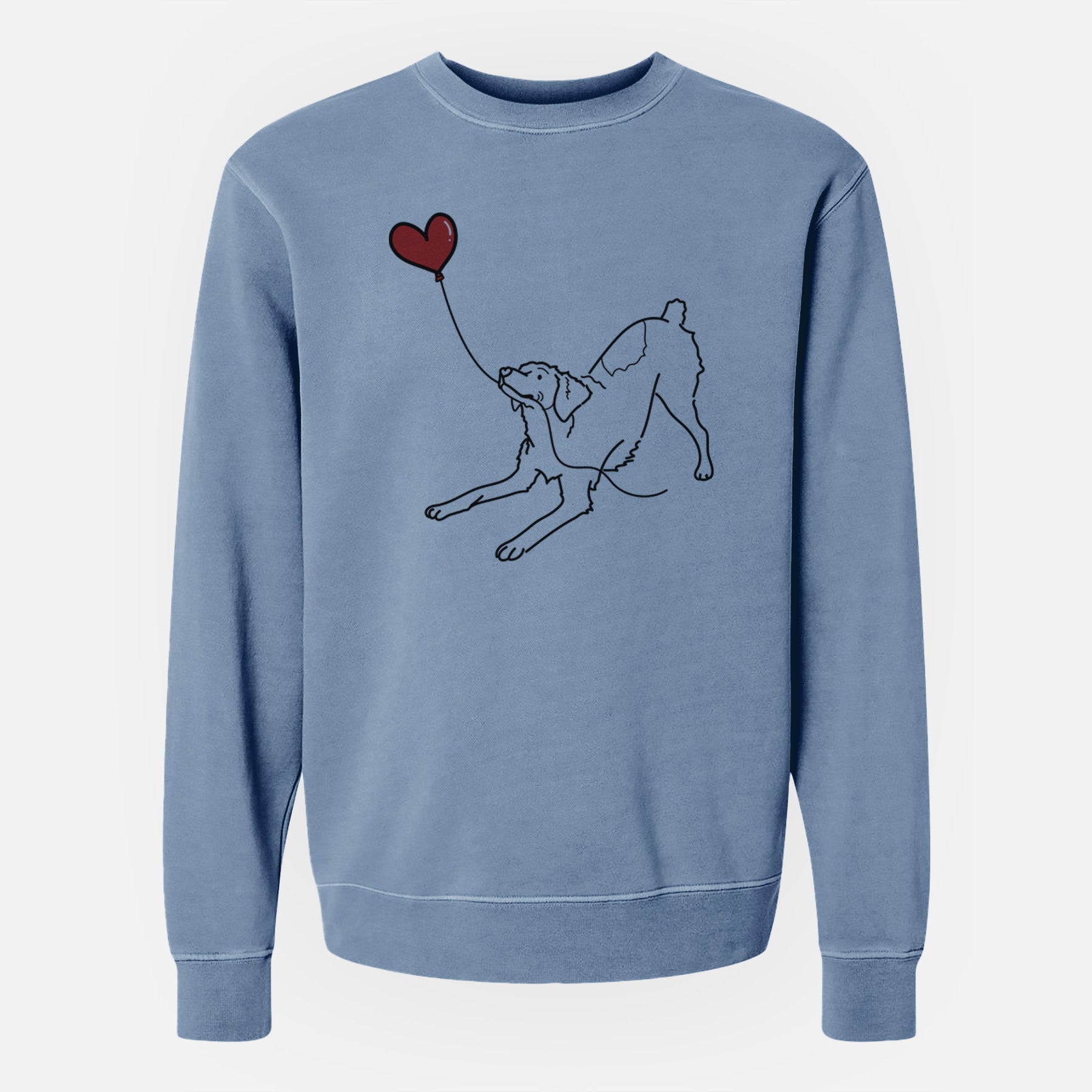 Brittany Spaniel Heart String - Unisex Pigment Dyed Crew Sweatshirt