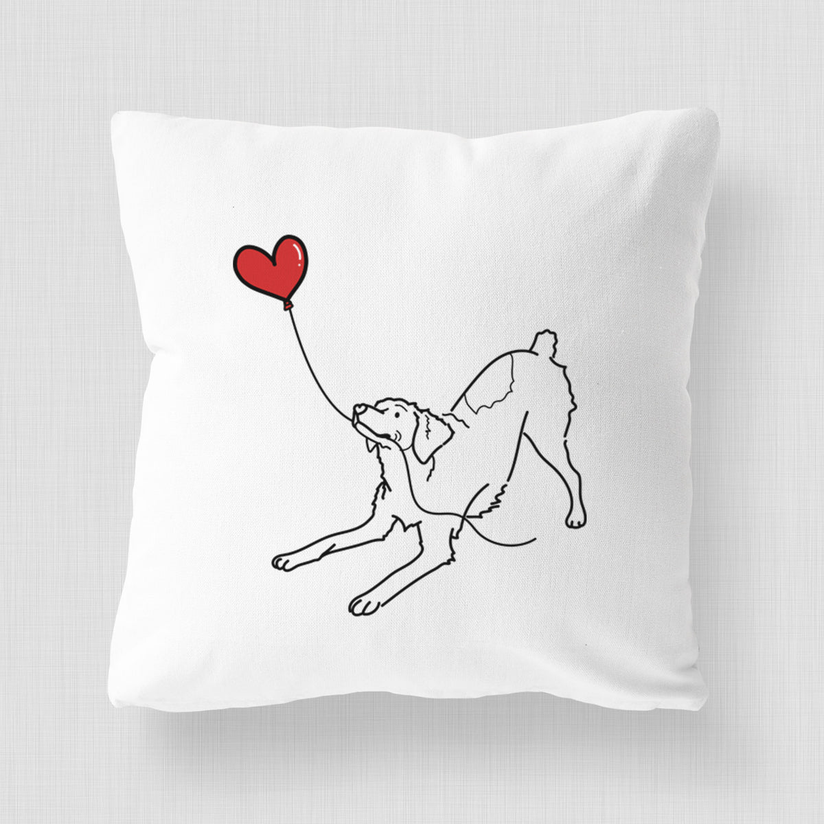 Brittany Spaniel Heart String - Throw Pillow Cover