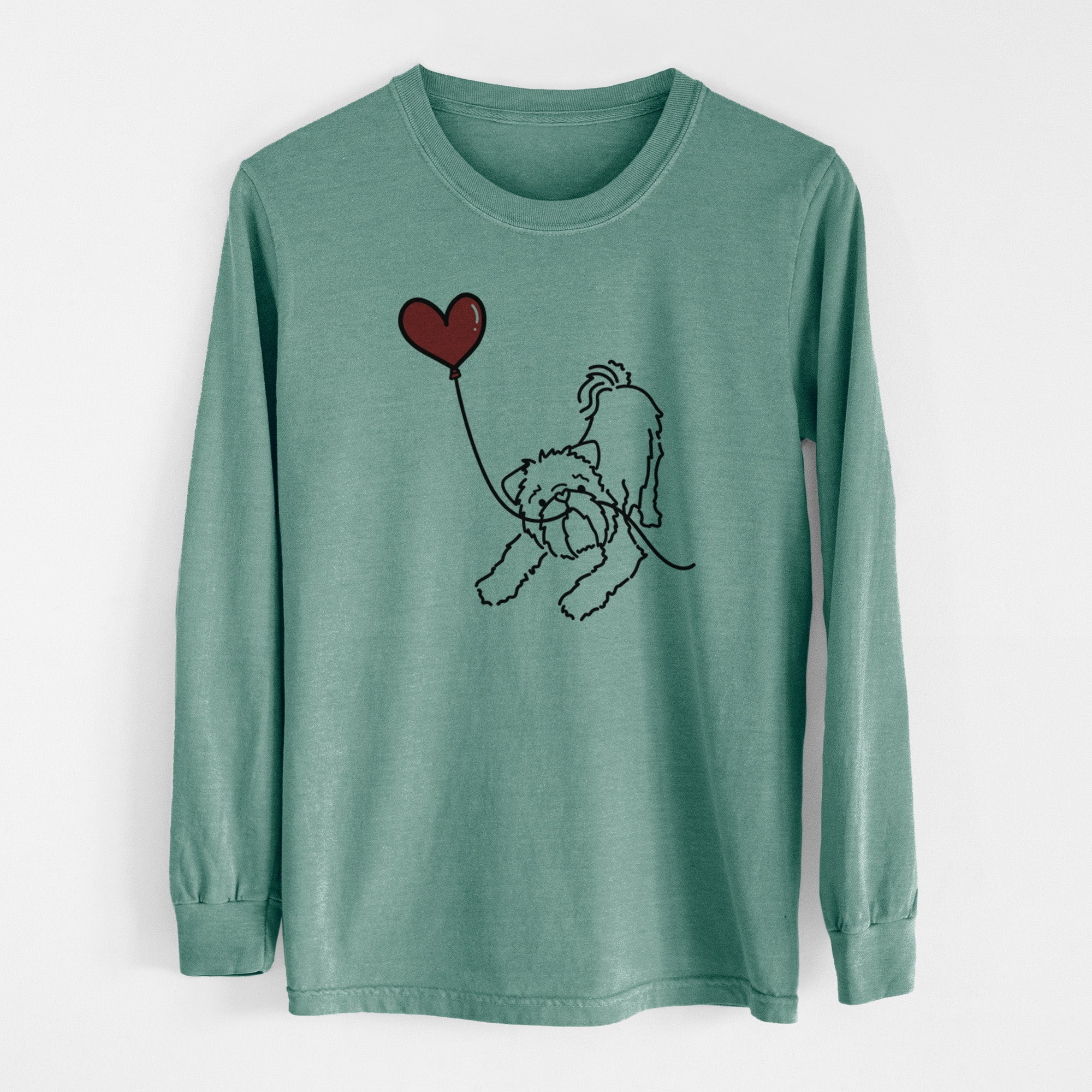 Brussels Griffon Heart String - Men's Heavyweight 100% Cotton Long Sleeve