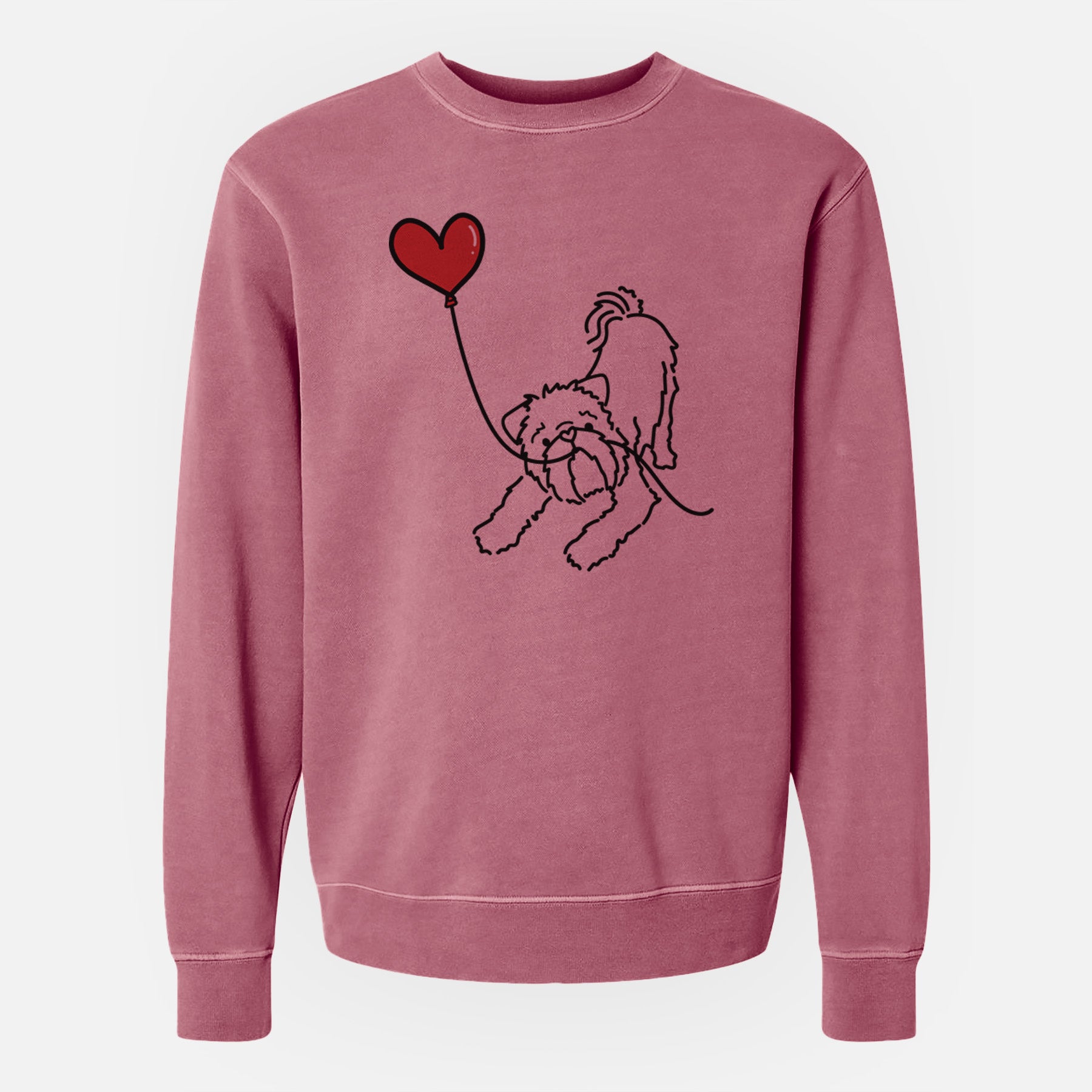 Brussels Griffon Heart String - Unisex Pigment Dyed Crew Sweatshirt