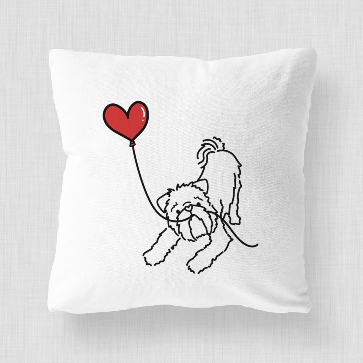 Brussels Griffon Heart String - Throw Pillow Cover
