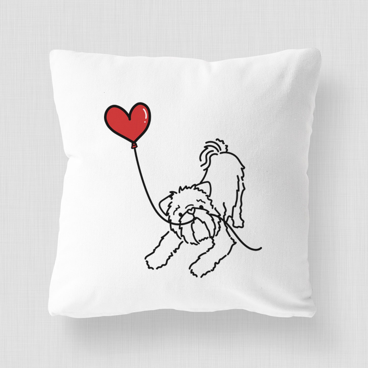 Brussels Griffon Heart String - Throw Pillow Cover