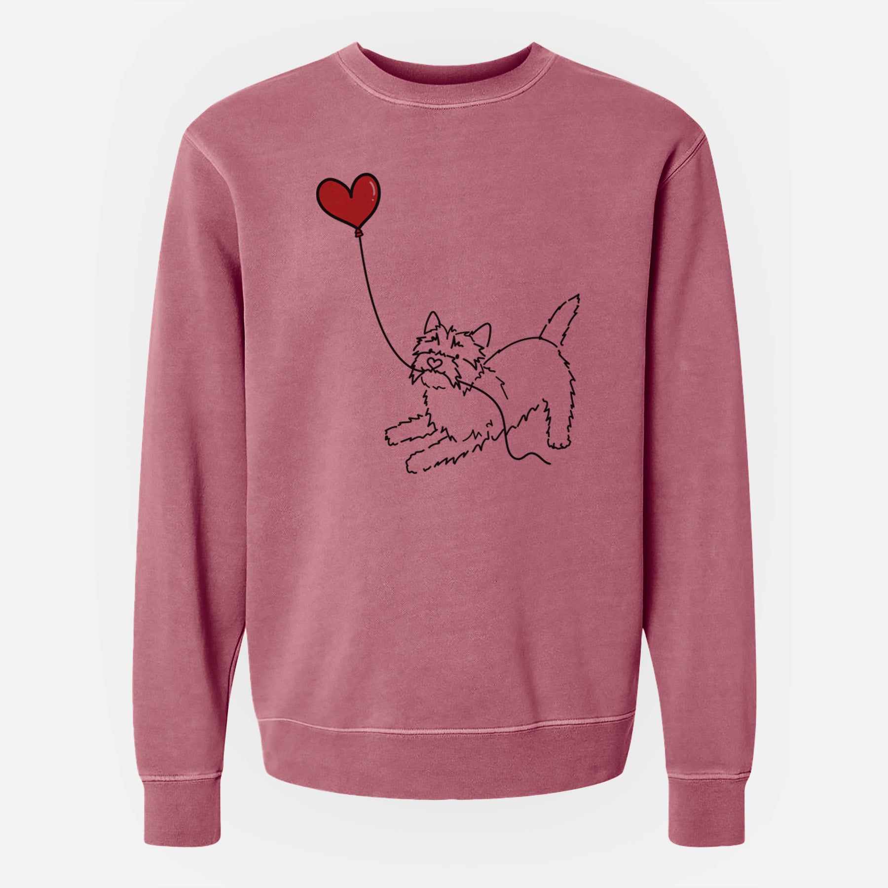 Cairn Terrier Heart String - Unisex Pigment Dyed Crew Sweatshirt