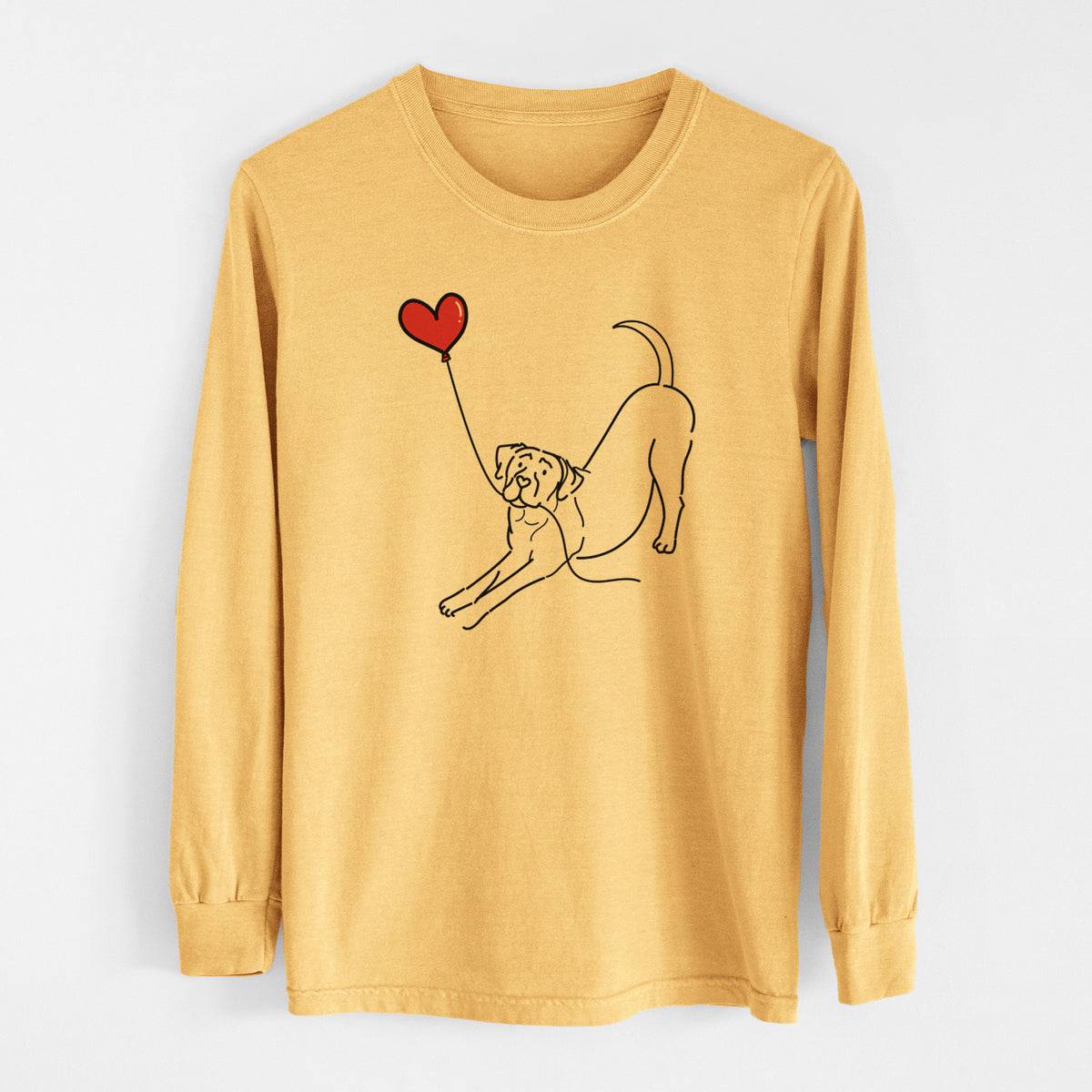 Cane Corso Heart String - Men&#39;s Heavyweight 100% Cotton Long Sleeve