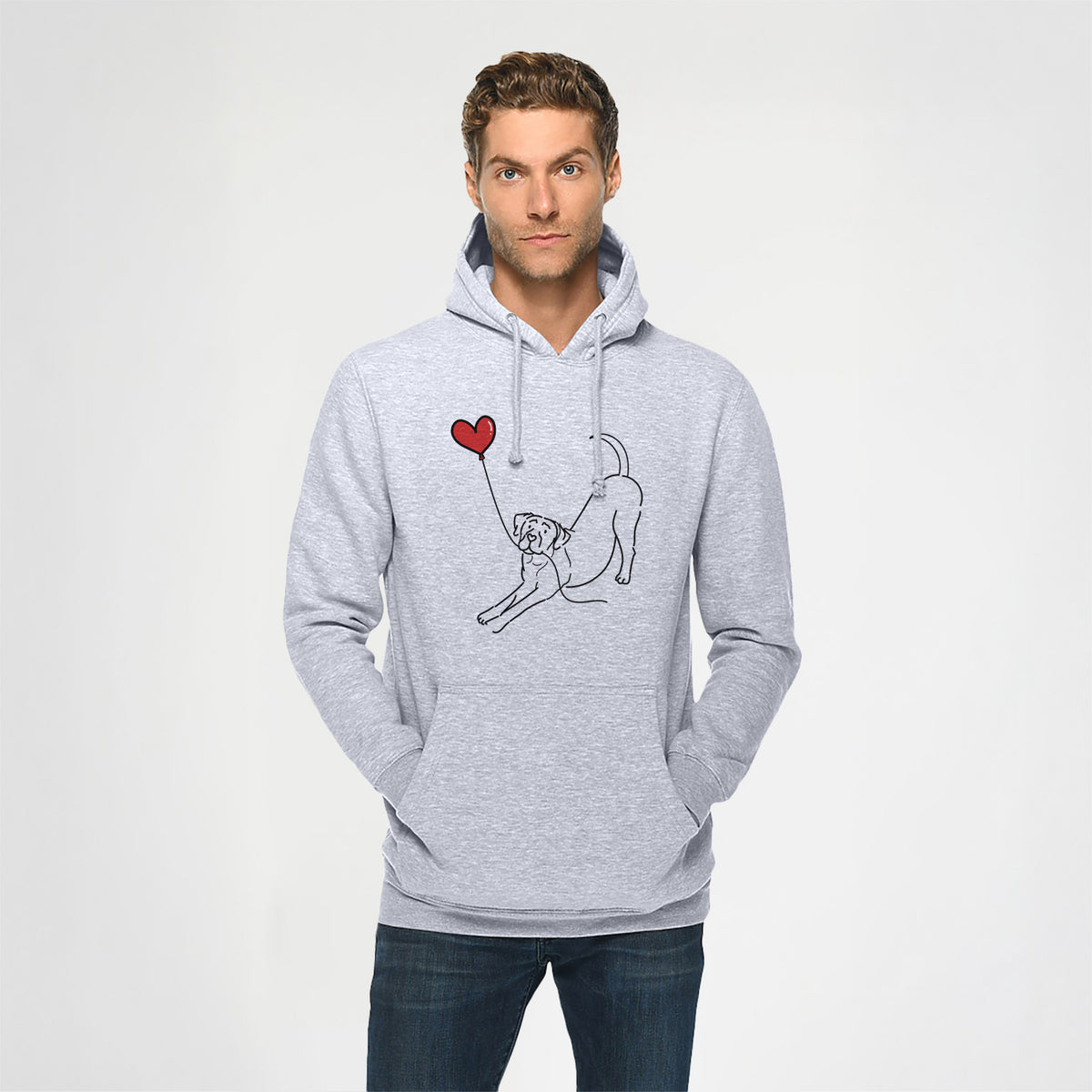 Cane Corso Heart String - Heavyweight Fleece Hoodie