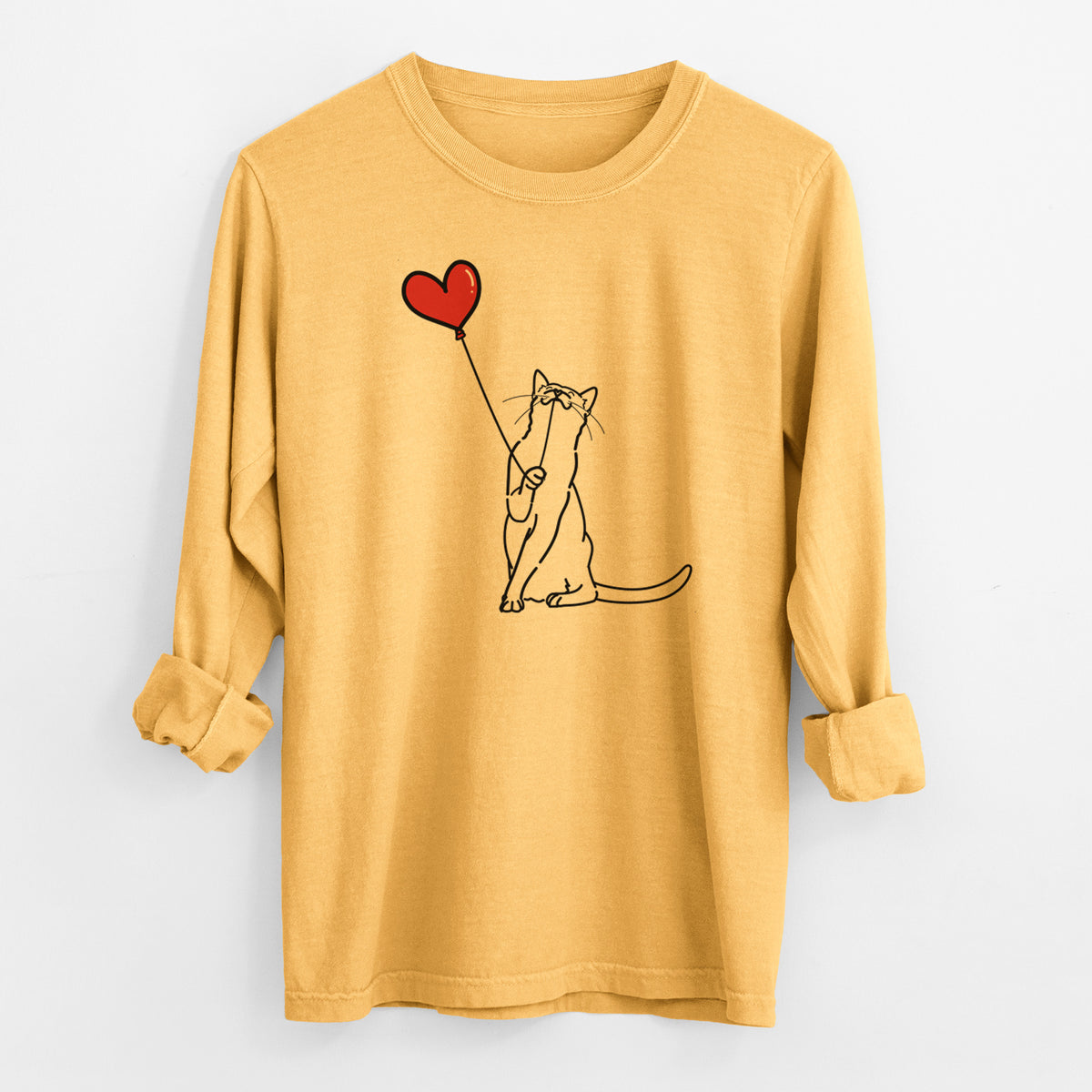 Cat Heart String - Men's Heavyweight 100% Cotton Long Sleeve