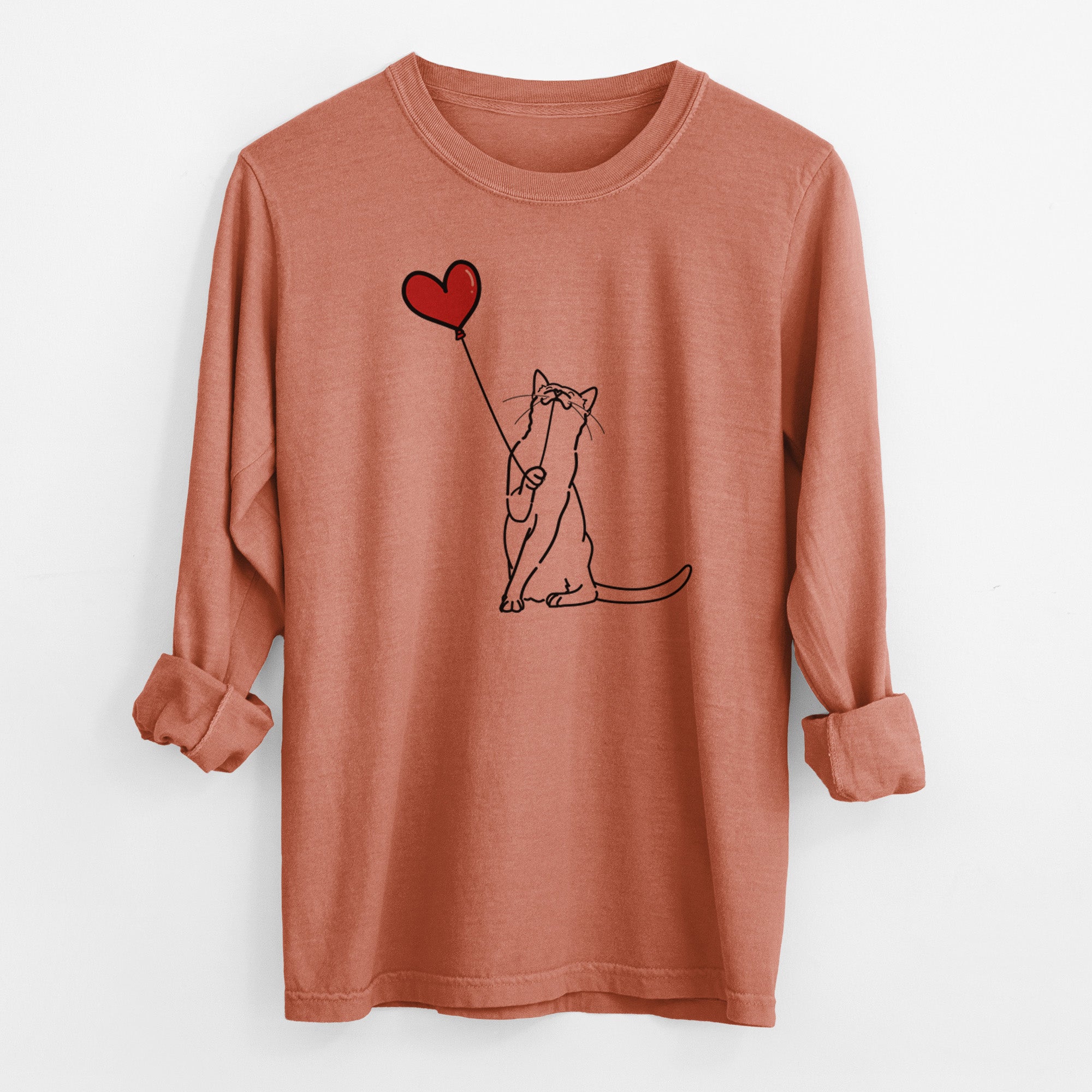 Cat Heart String - Men's Heavyweight 100% Cotton Long Sleeve