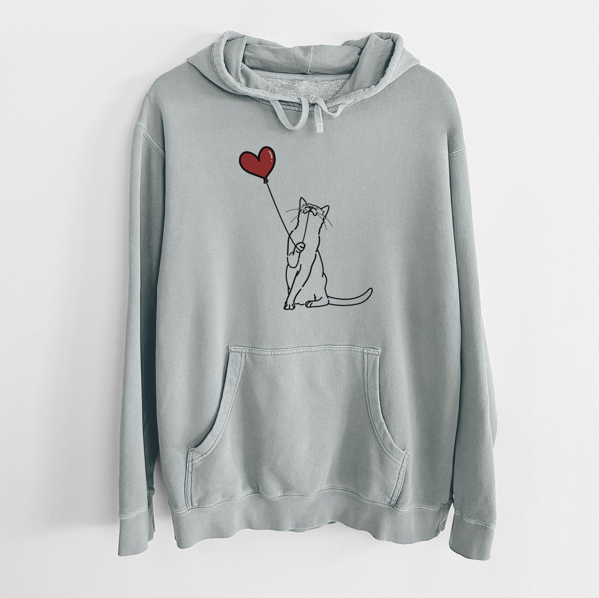 Cat Heart String - Unisex Pigment Dyed Hoodie