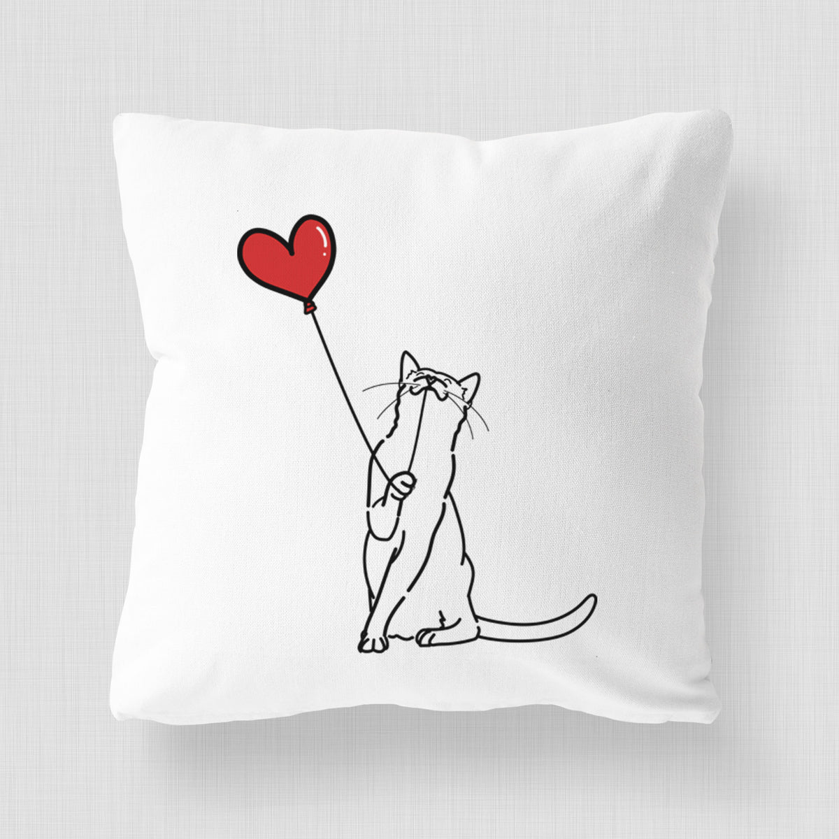 Cat Heart String - Throw Pillow Cover