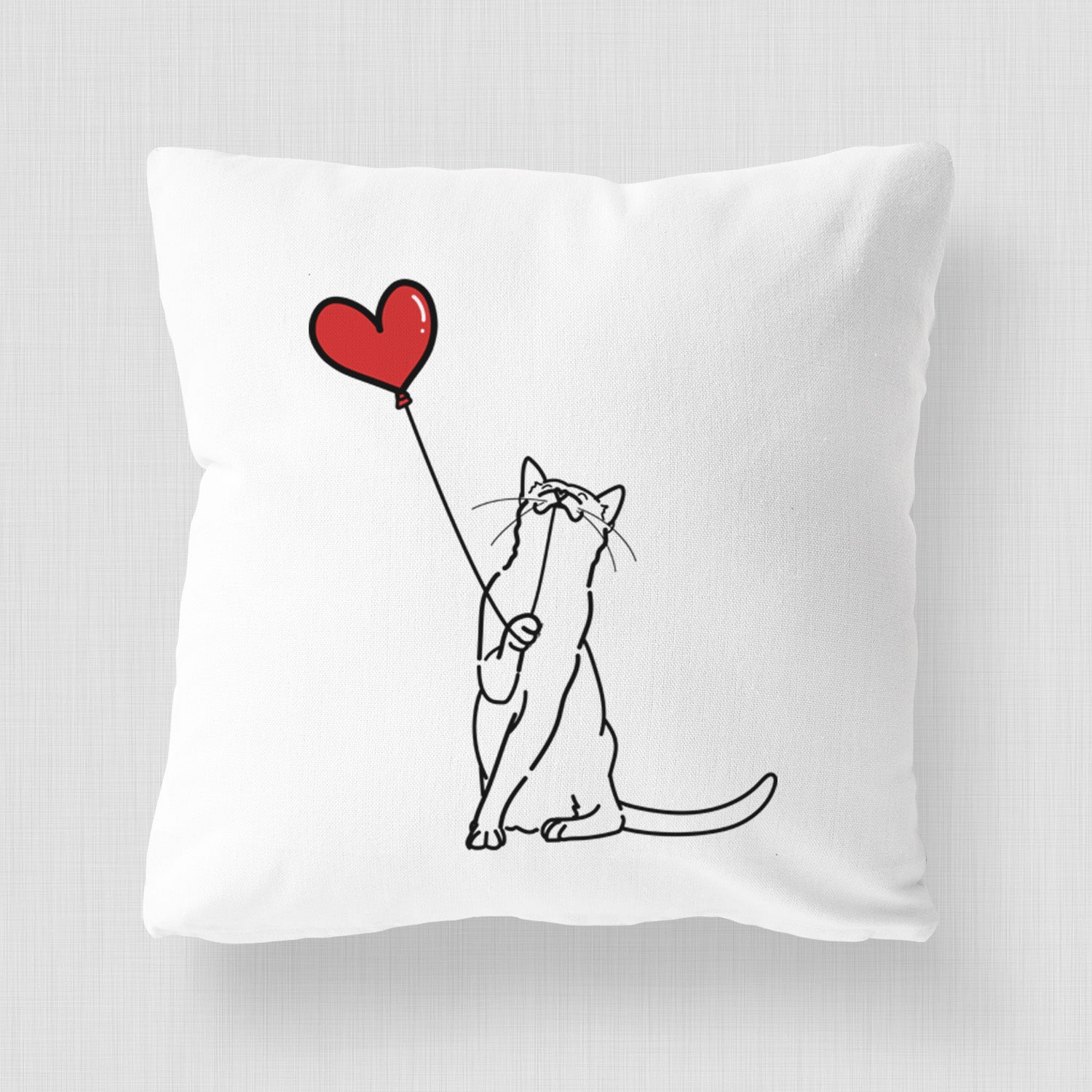 Cat Heart String - Throw Pillow Cover