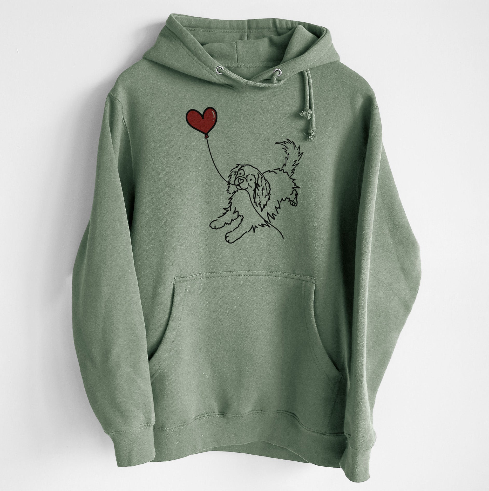 Cavalier King Charles Heart String - Heavyweight Fleece Hoodie
