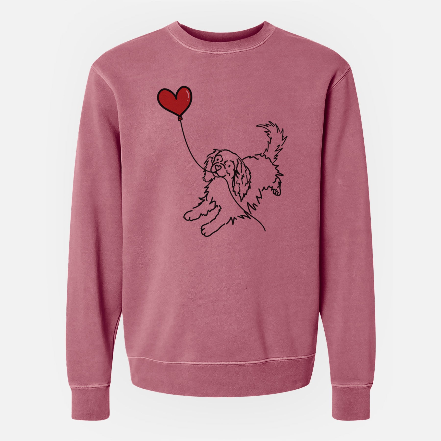 Cavalier King Charles Heart String - Unisex Pigment Dyed Crew Sweatshirt