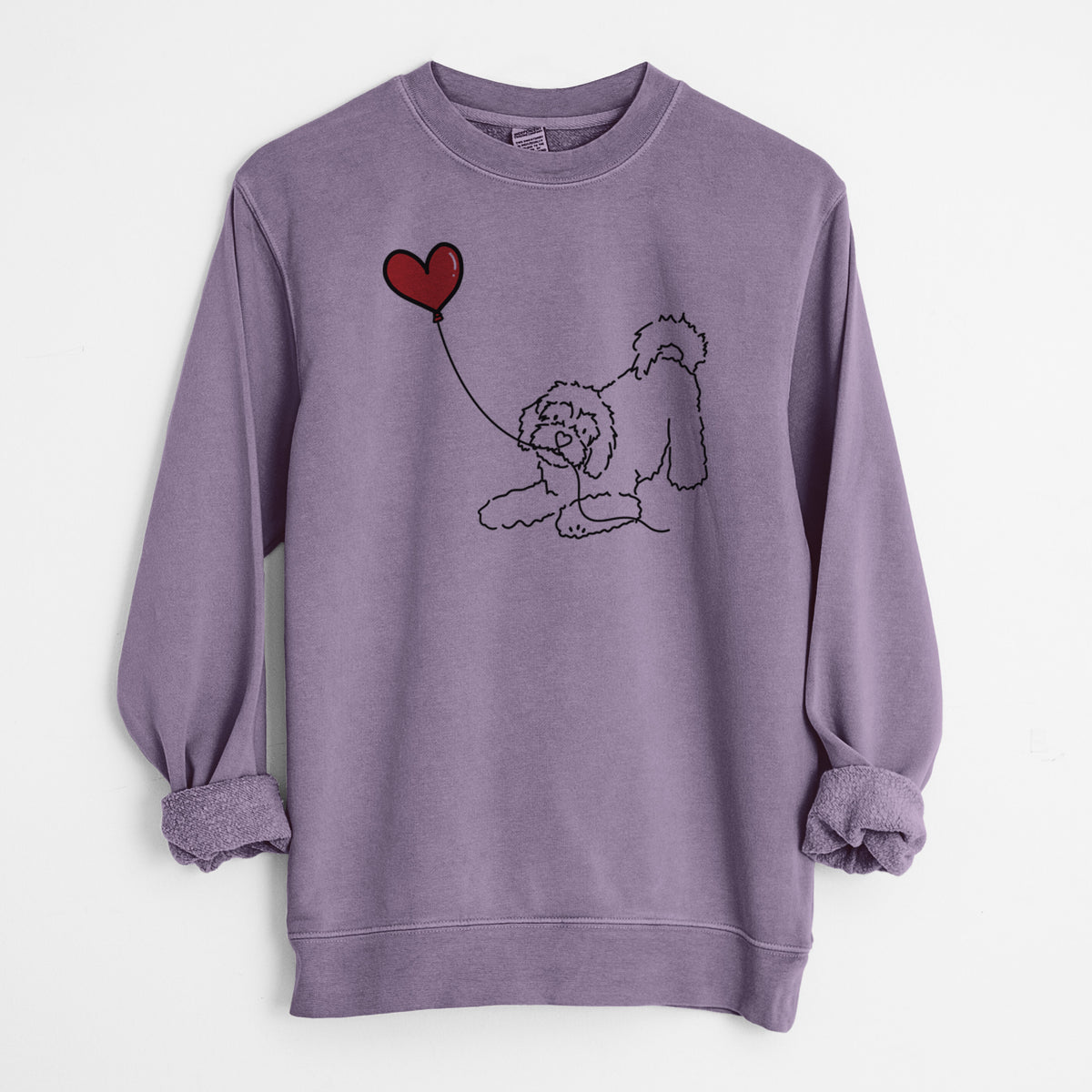 Cavachon Heart String - Unisex Pigment Dyed Crew Sweatshirt