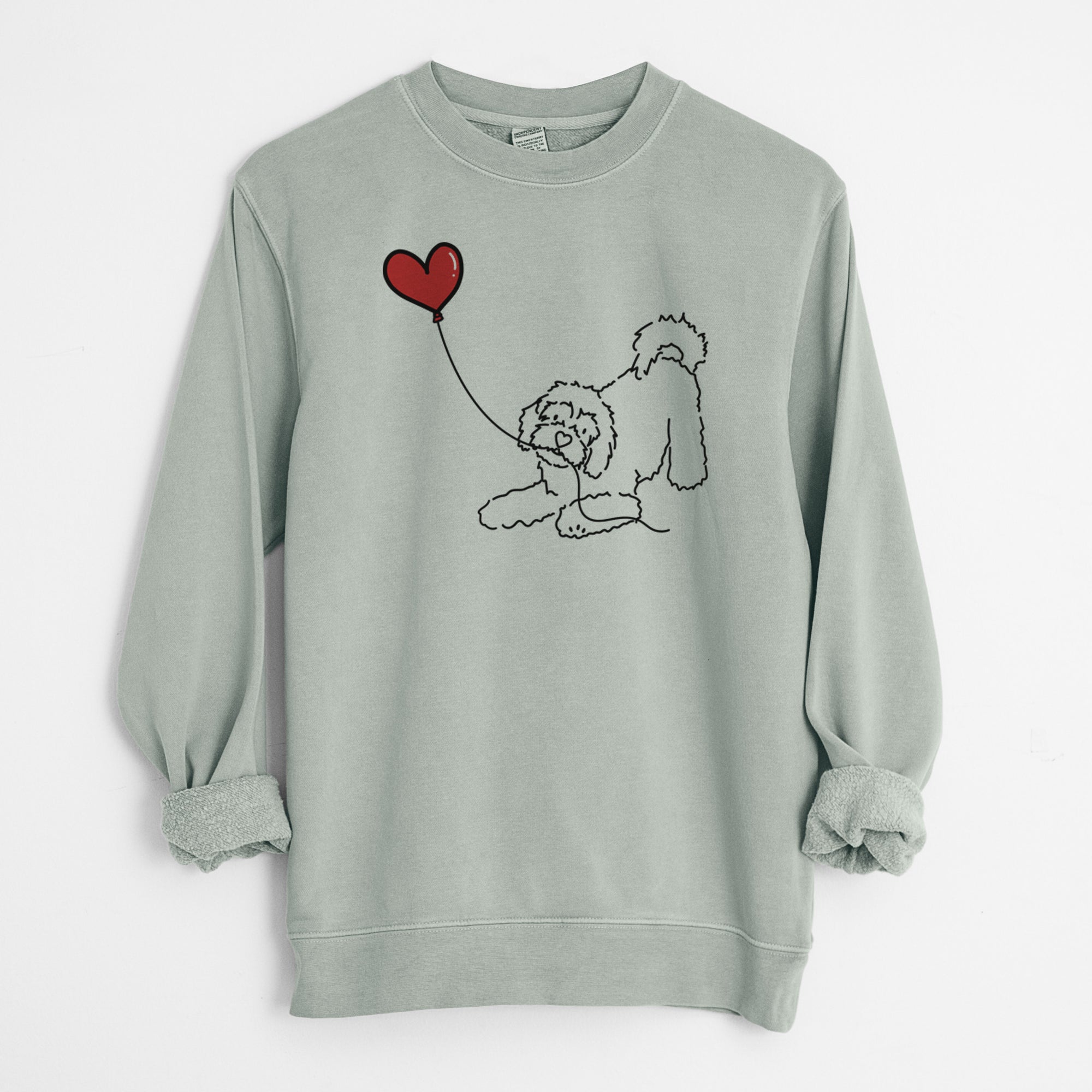 Cavachon Heart String - Unisex Pigment Dyed Crew Sweatshirt