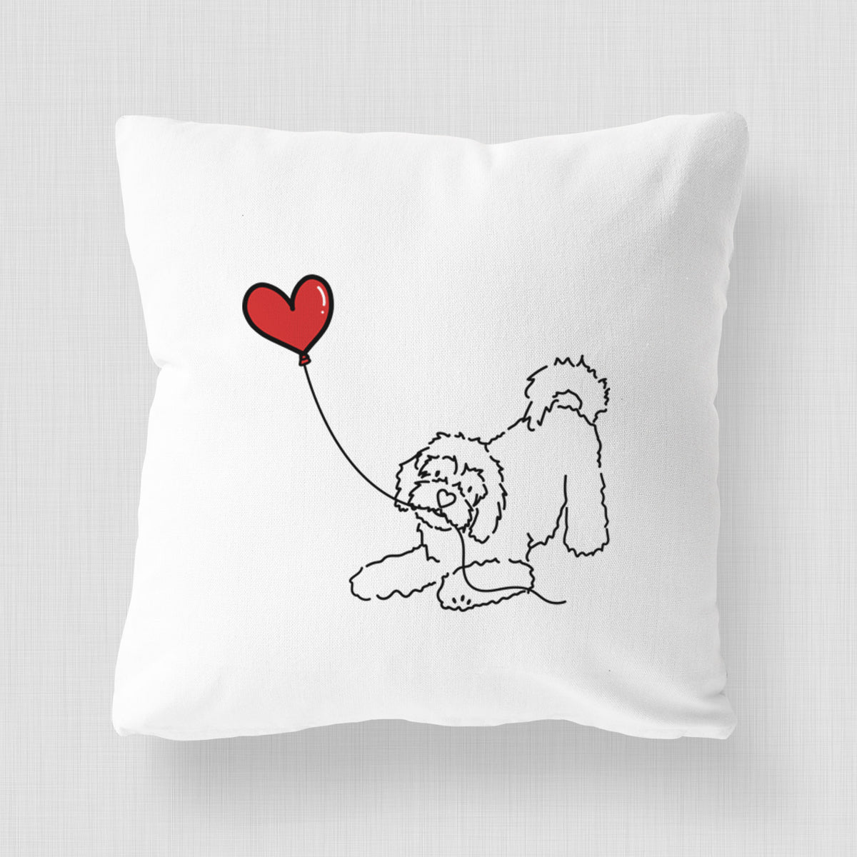 Cavachon Heart String - Throw Pillow Cover