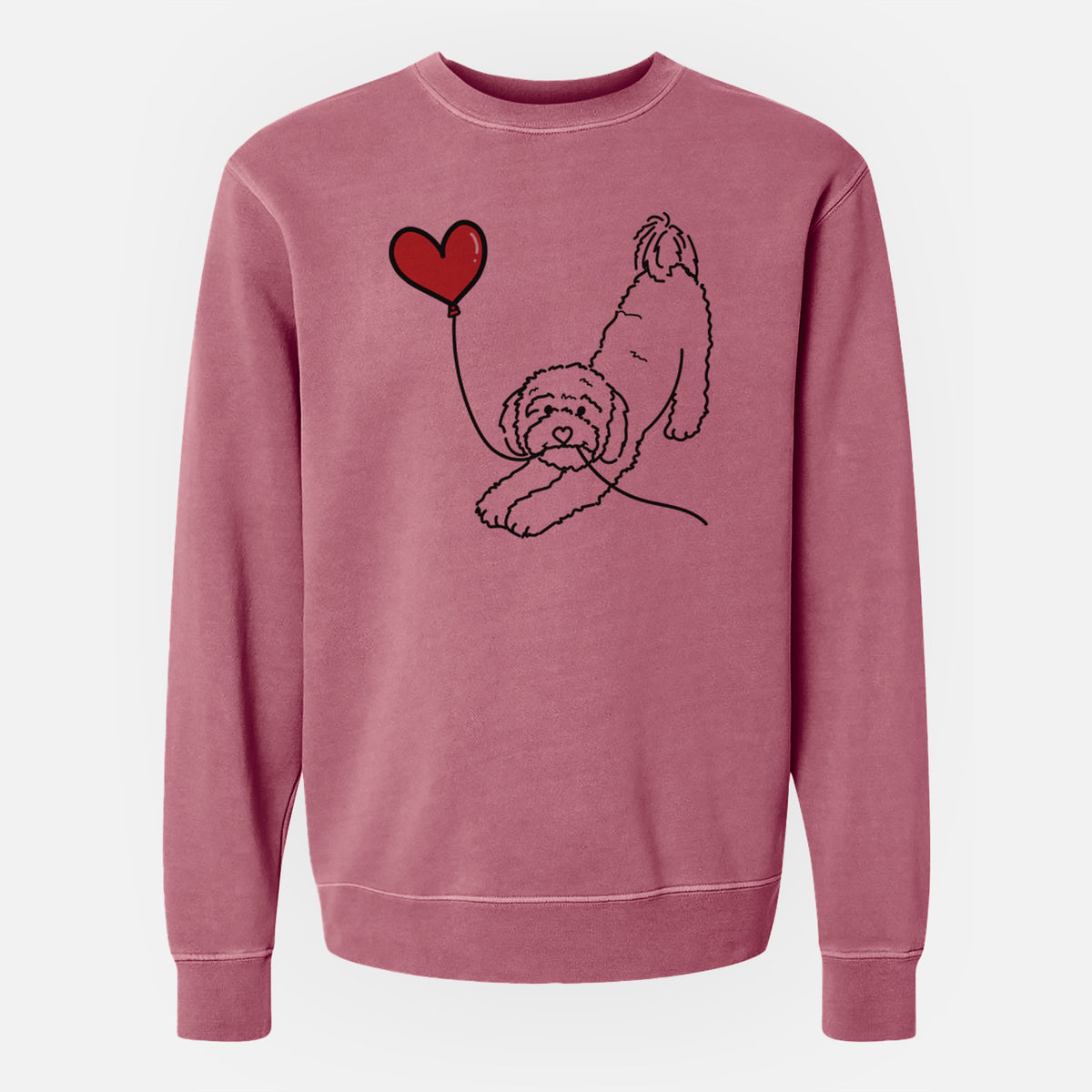 Cavapoo Heart String - Unisex Pigment Dyed Crew Sweatshirt