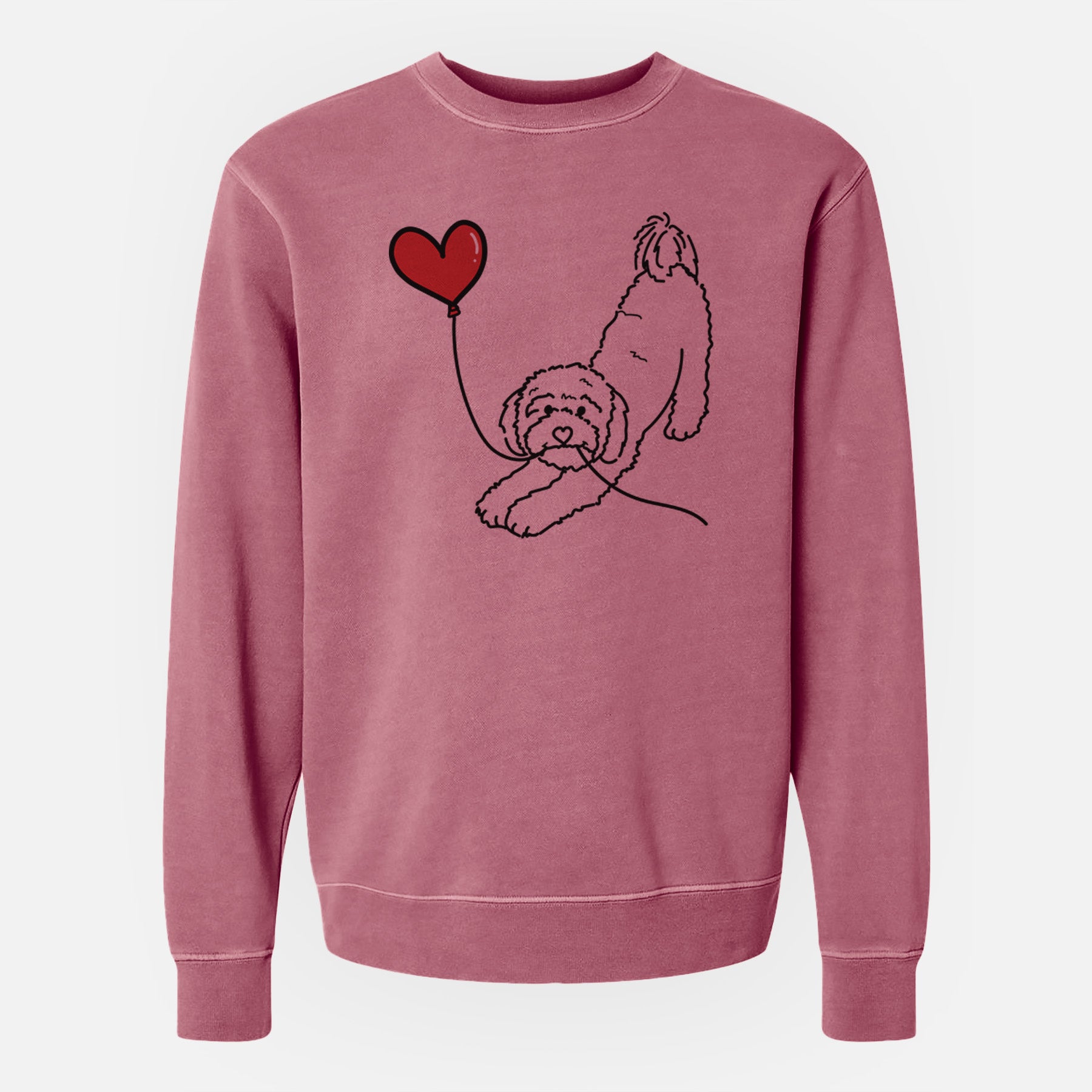 Cavapoo Heart String - Unisex Pigment Dyed Crew Sweatshirt