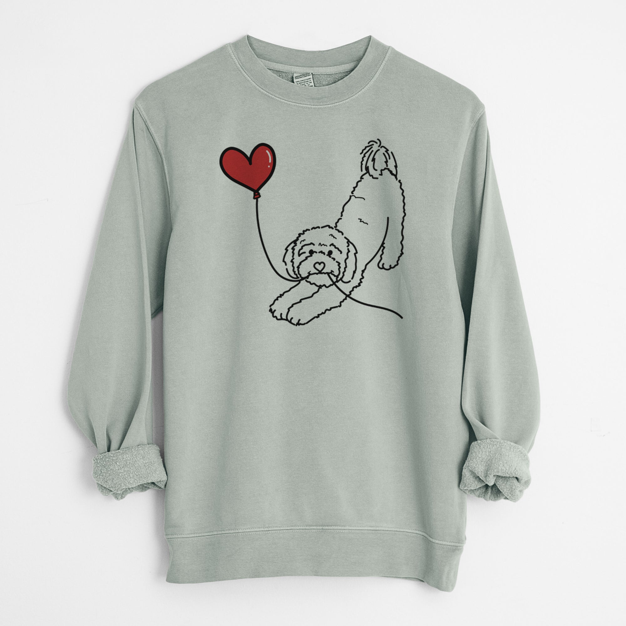 Cavapoo Heart String - Unisex Pigment Dyed Crew Sweatshirt