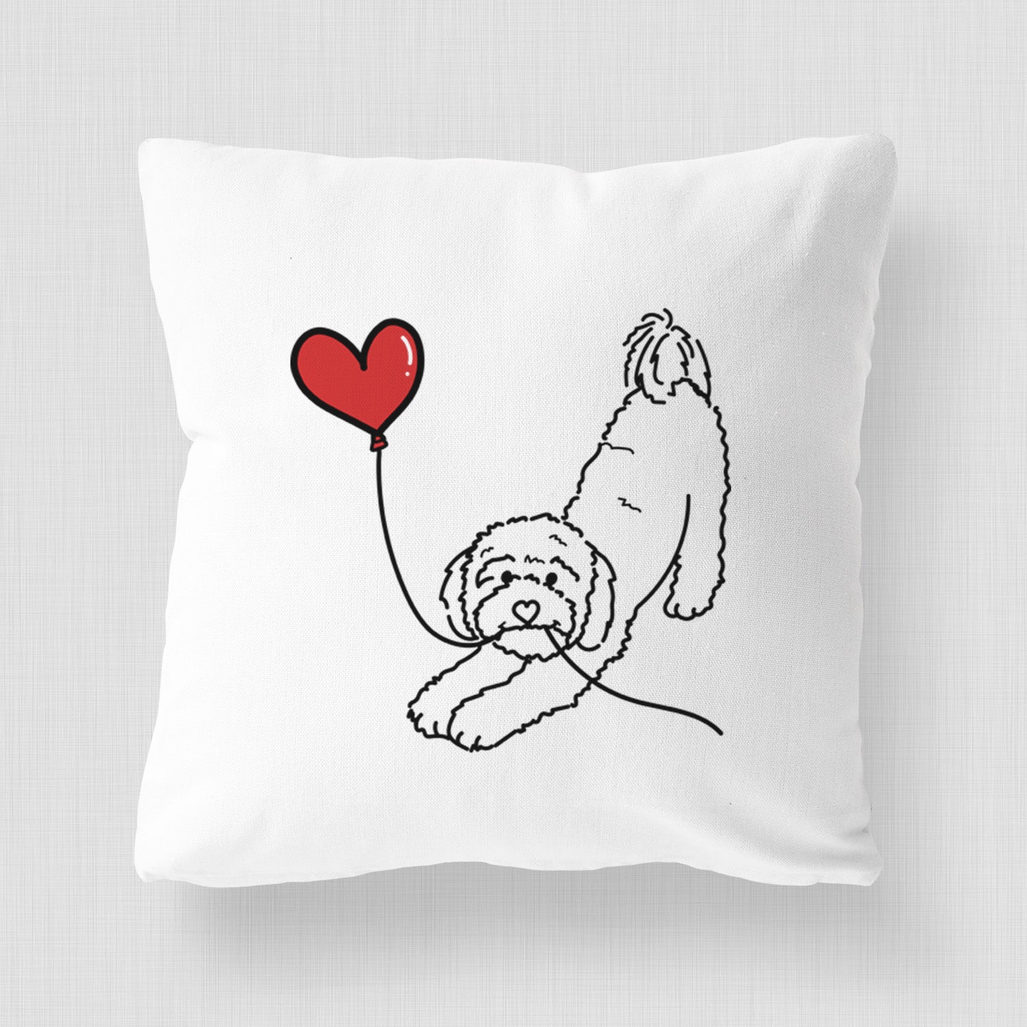 Cavapoo Heart String - Throw Pillow Cover