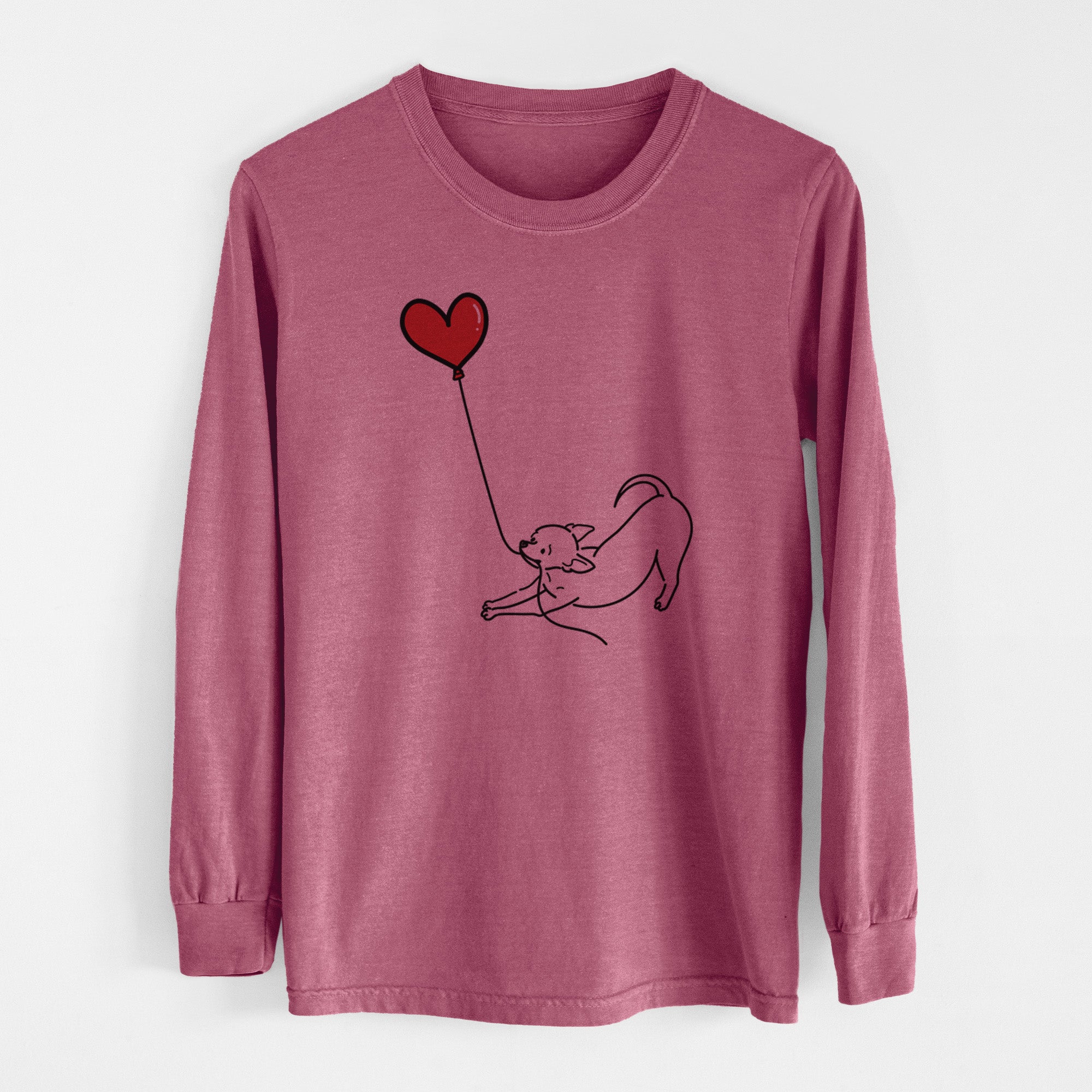 Chihuahua Heart String - Men's Heavyweight 100% Cotton Long Sleeve