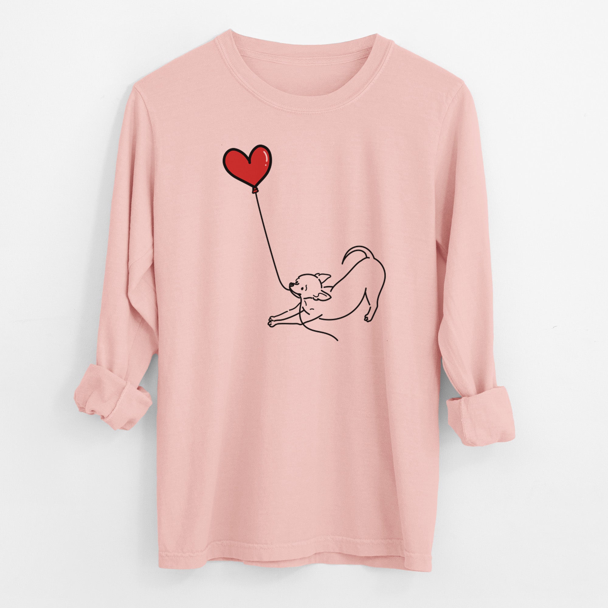 Chihuahua Heart String - Men's Heavyweight 100% Cotton Long Sleeve