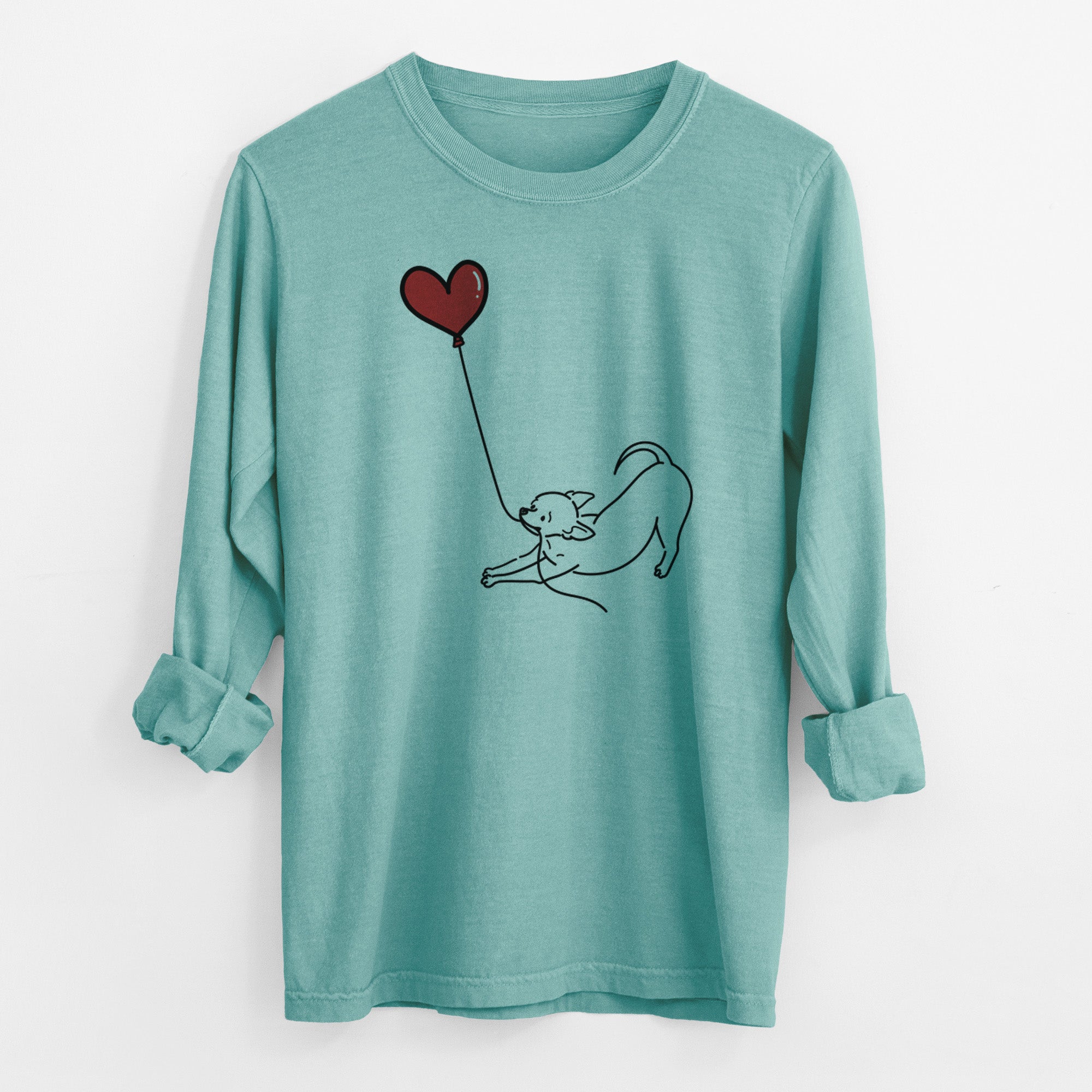 Chihuahua Heart String - Men's Heavyweight 100% Cotton Long Sleeve