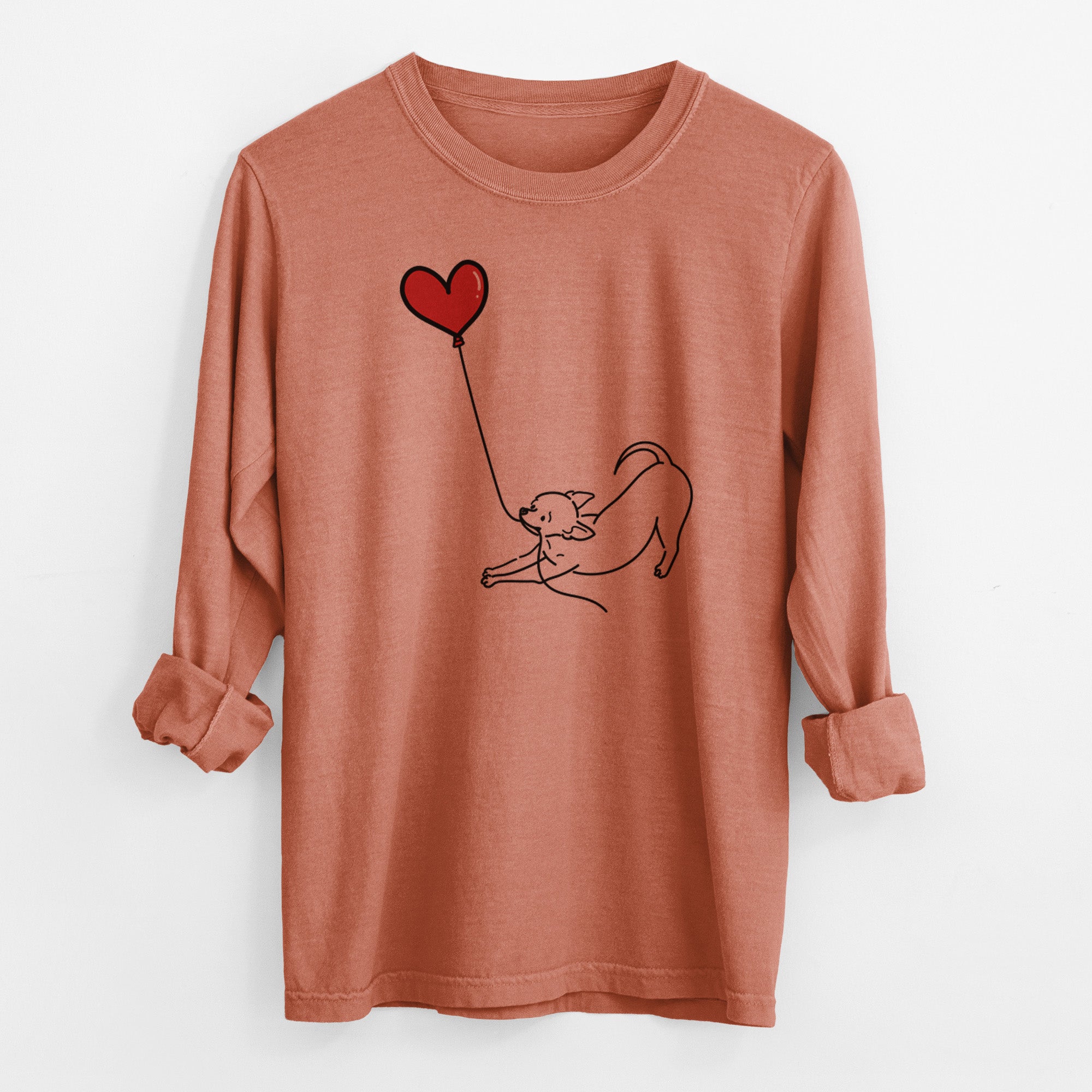 Chihuahua Heart String - Men's Heavyweight 100% Cotton Long Sleeve