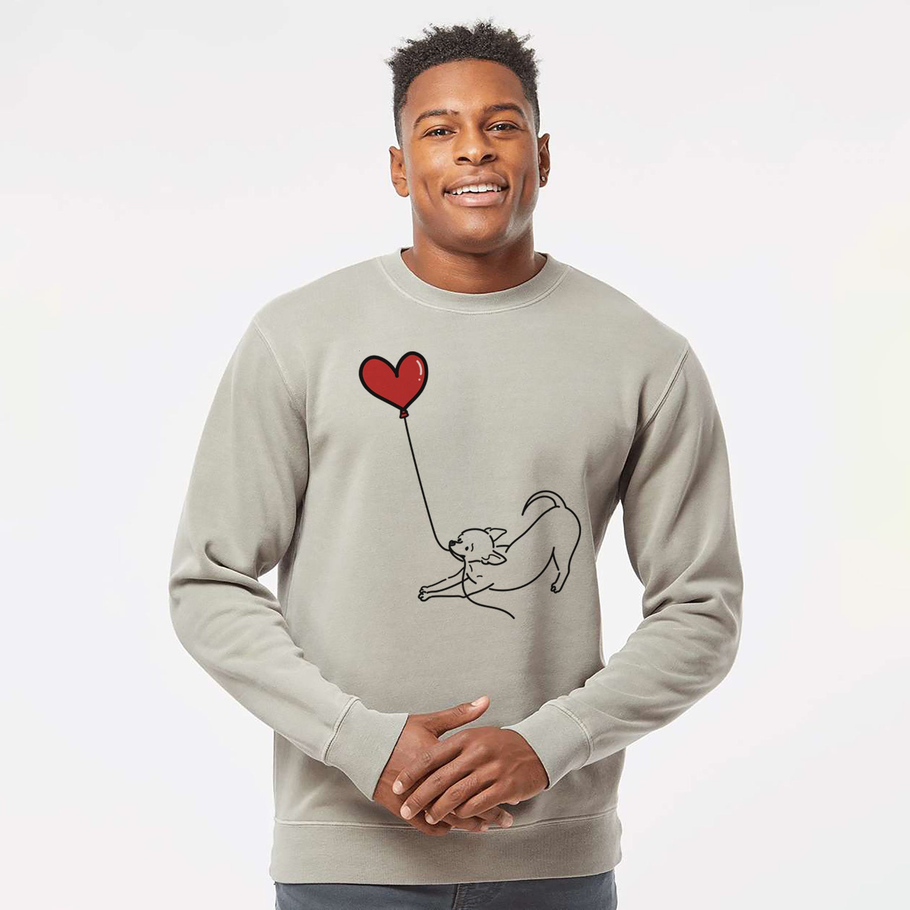 Chihuahua Heart String - Unisex Pigment Dyed Crew Sweatshirt