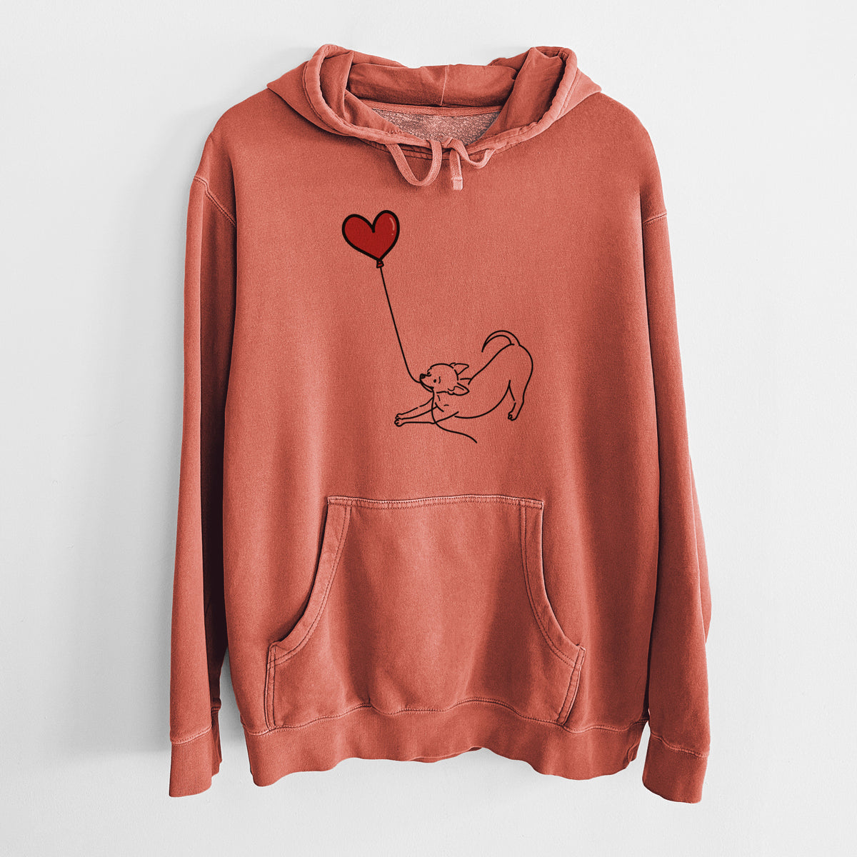 Chihuahua Heart String - Unisex Pigment Dyed Hoodie
