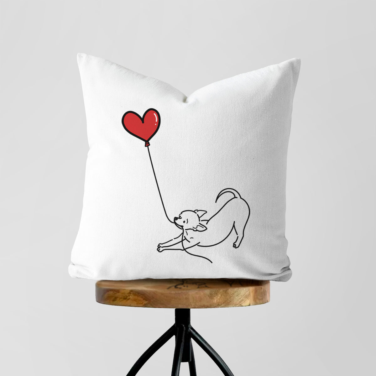 Chihuahua Heart String - Throw Pillow Cover