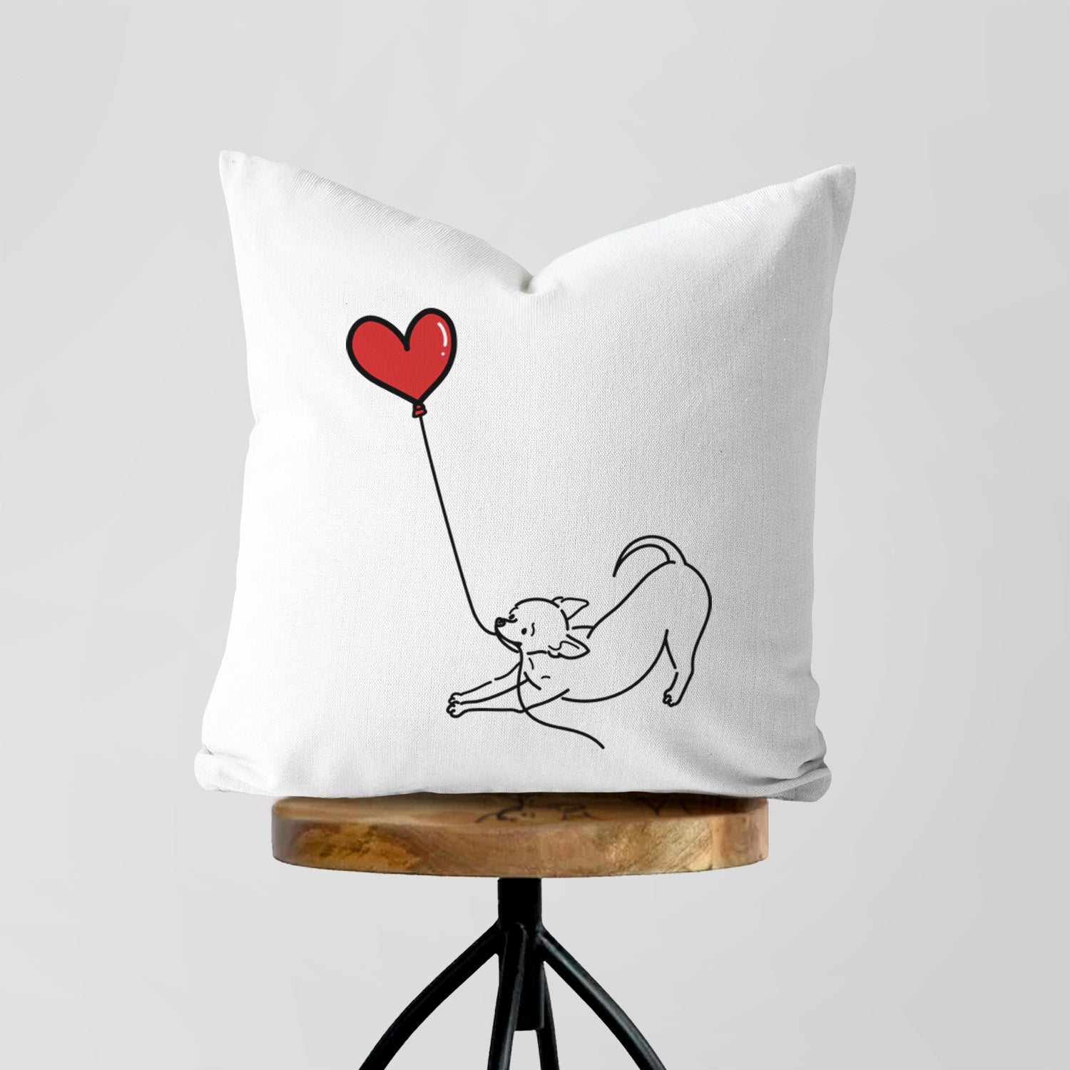 Chihuahua Heart String - Throw Pillow Cover