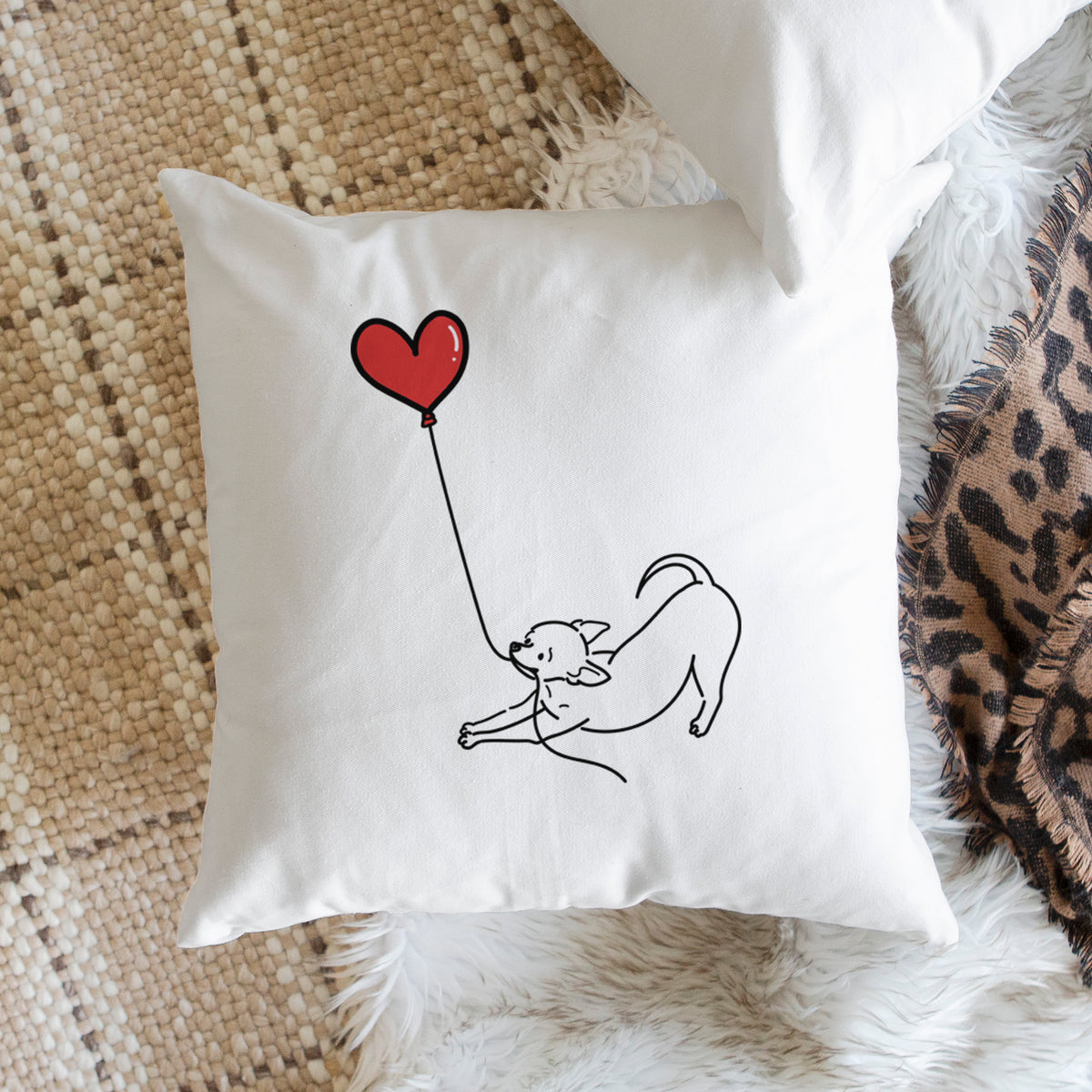 Chihuahua Heart String - Throw Pillow Cover