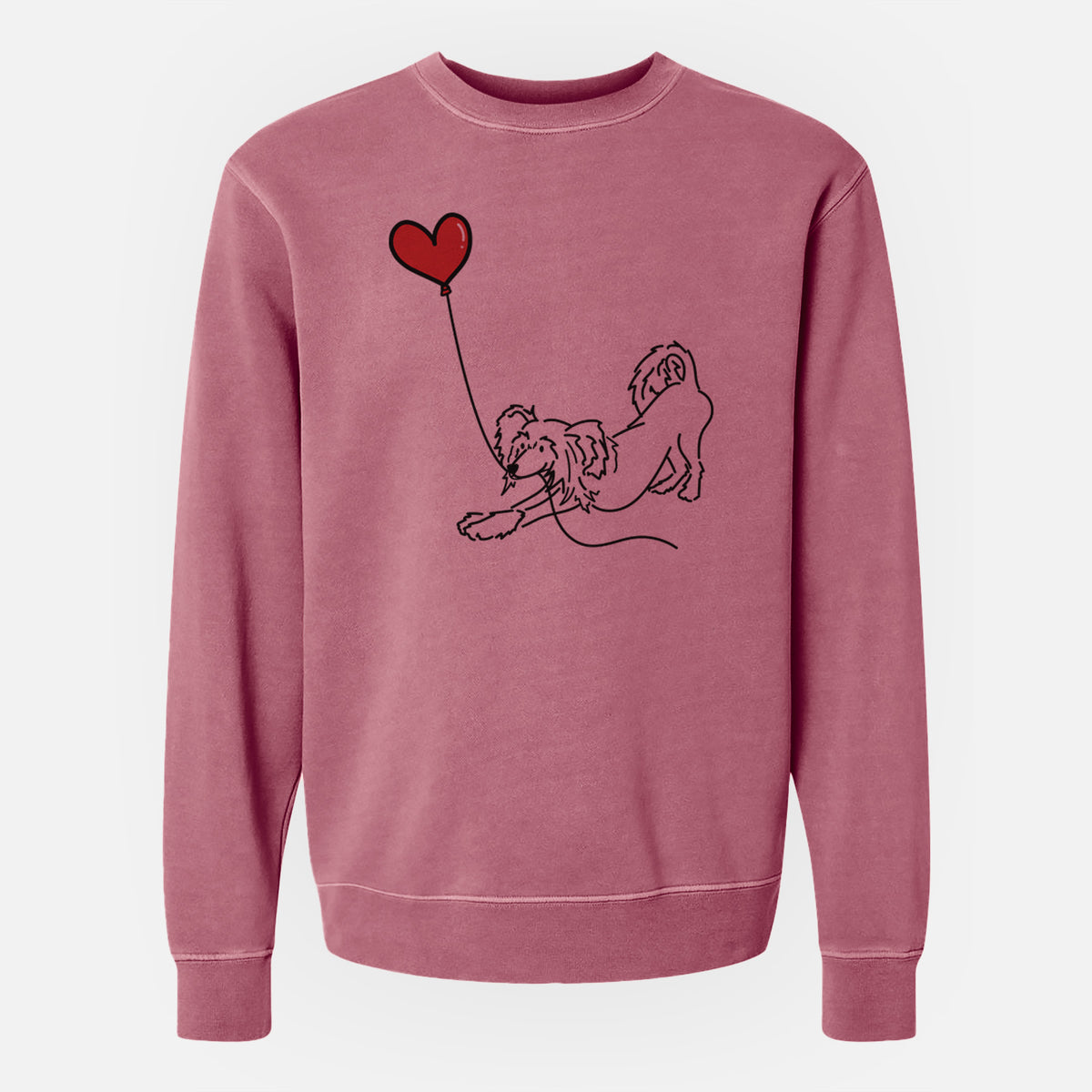 Chinese Crested Heart String - Unisex Pigment Dyed Crew Sweatshirt