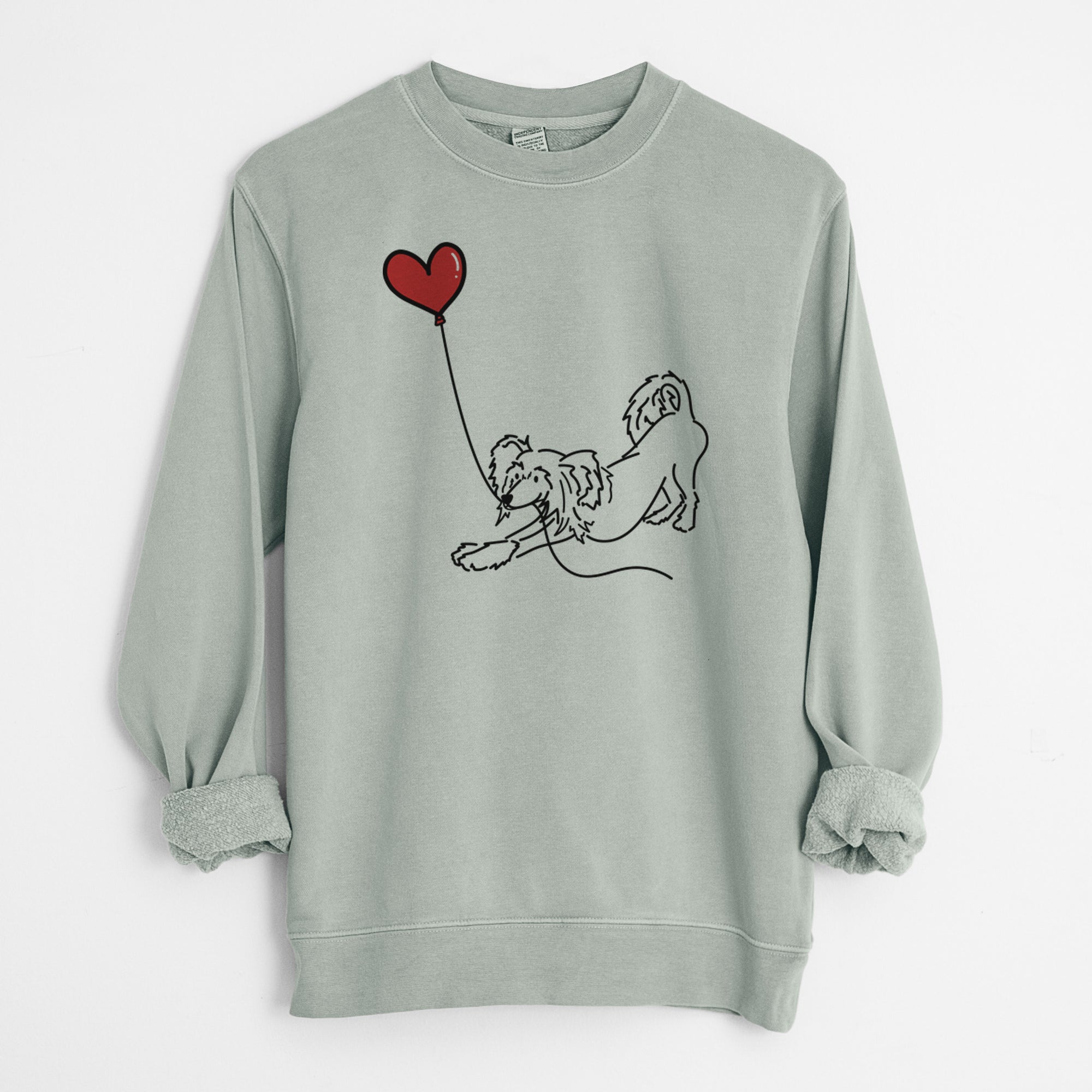 Chinese Crested Heart String - Unisex Pigment Dyed Crew Sweatshirt