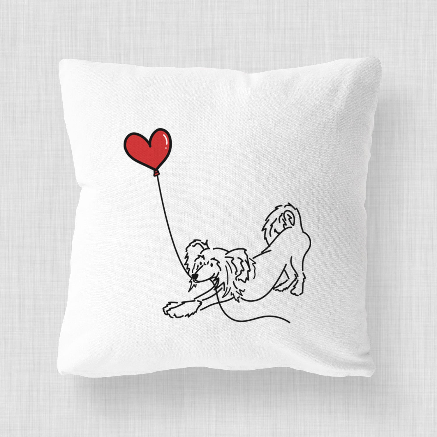 Chinese Crested Heart String - Throw Pillow Cover