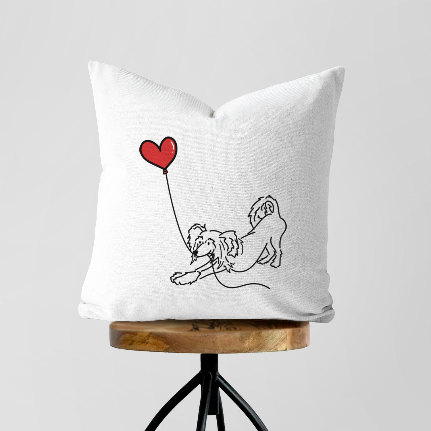 Chinese Crested Heart String - Throw Pillow Cover