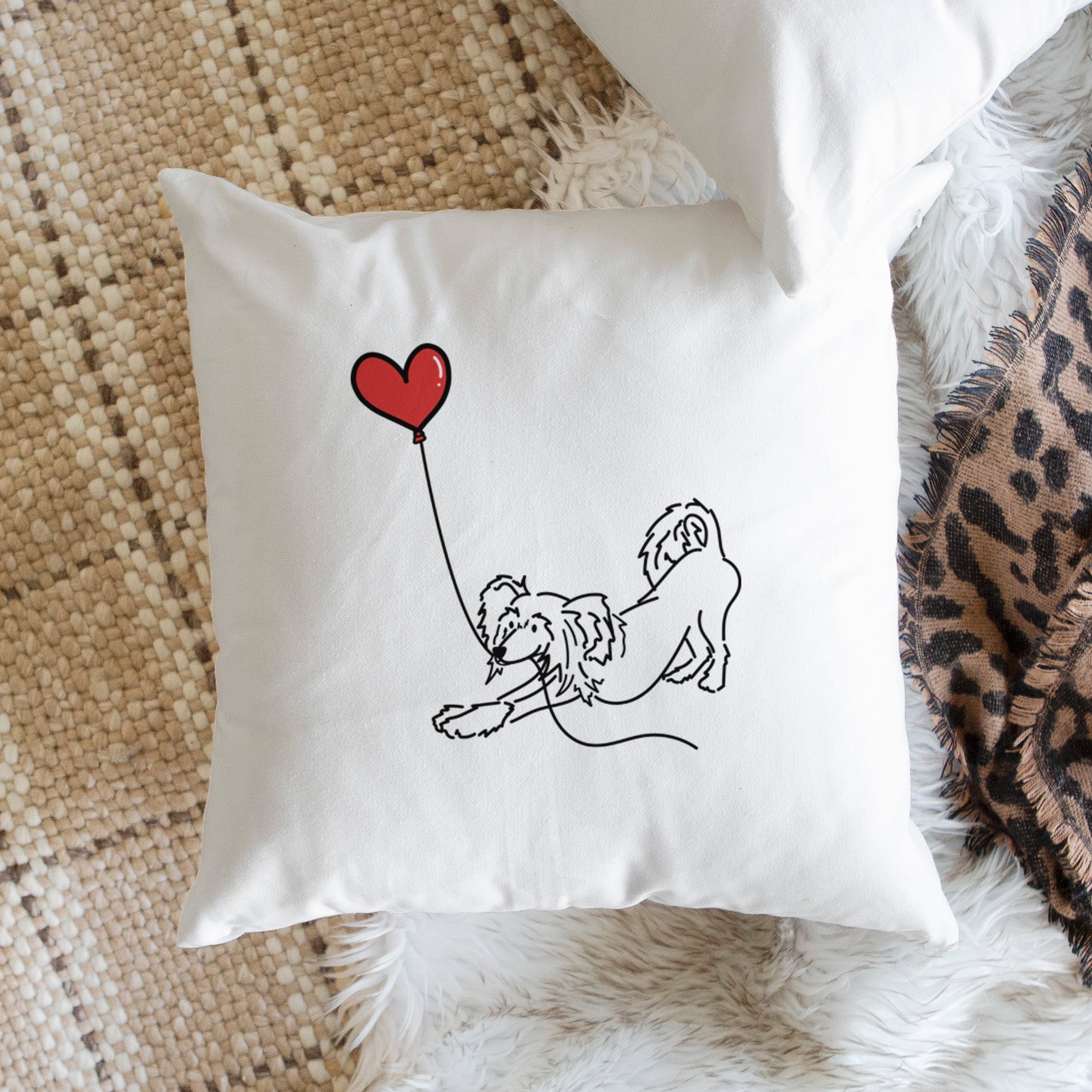 Chinese Crested Heart String - Throw Pillow Cover