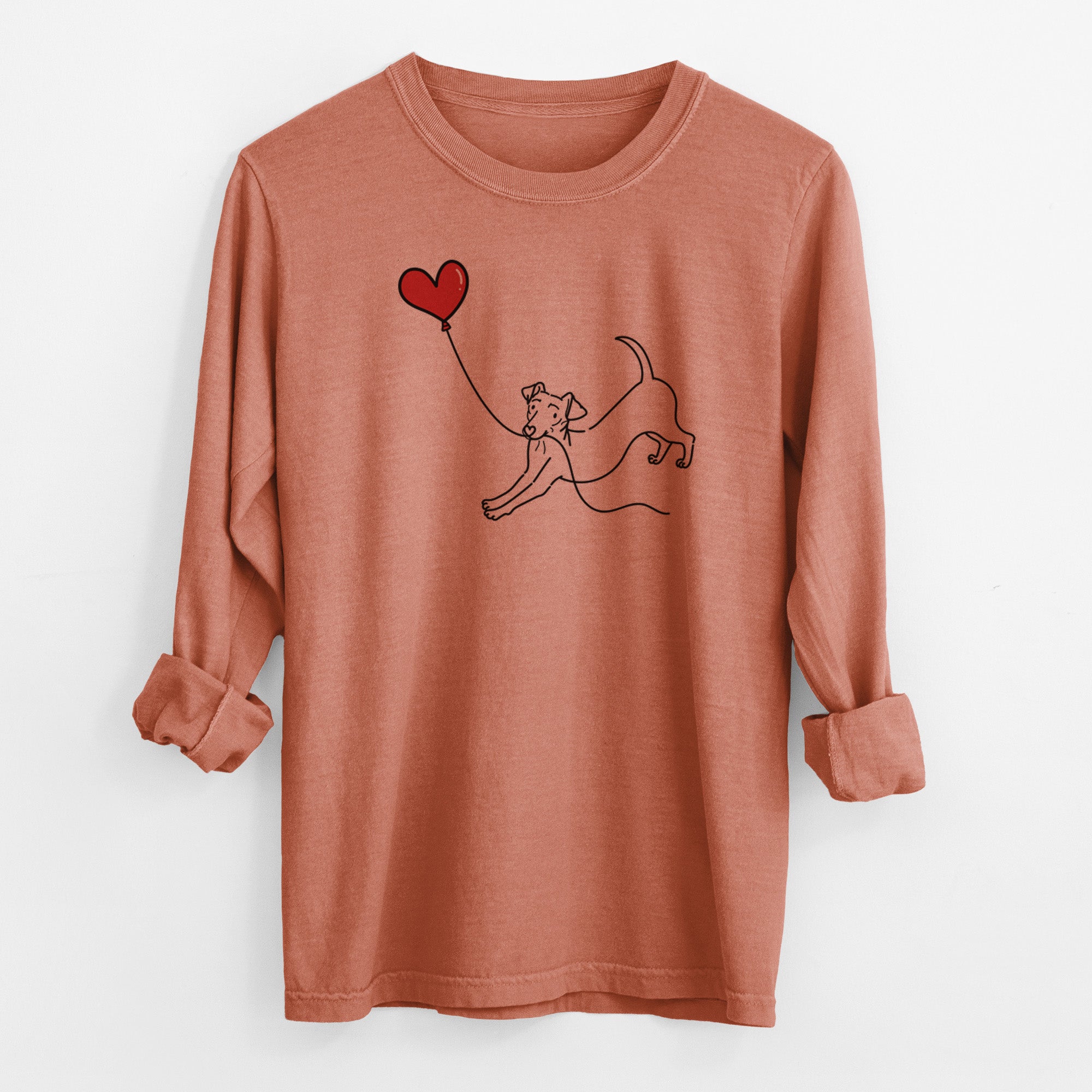 Chiweenie Heart String - Men's Heavyweight 100% Cotton Long Sleeve