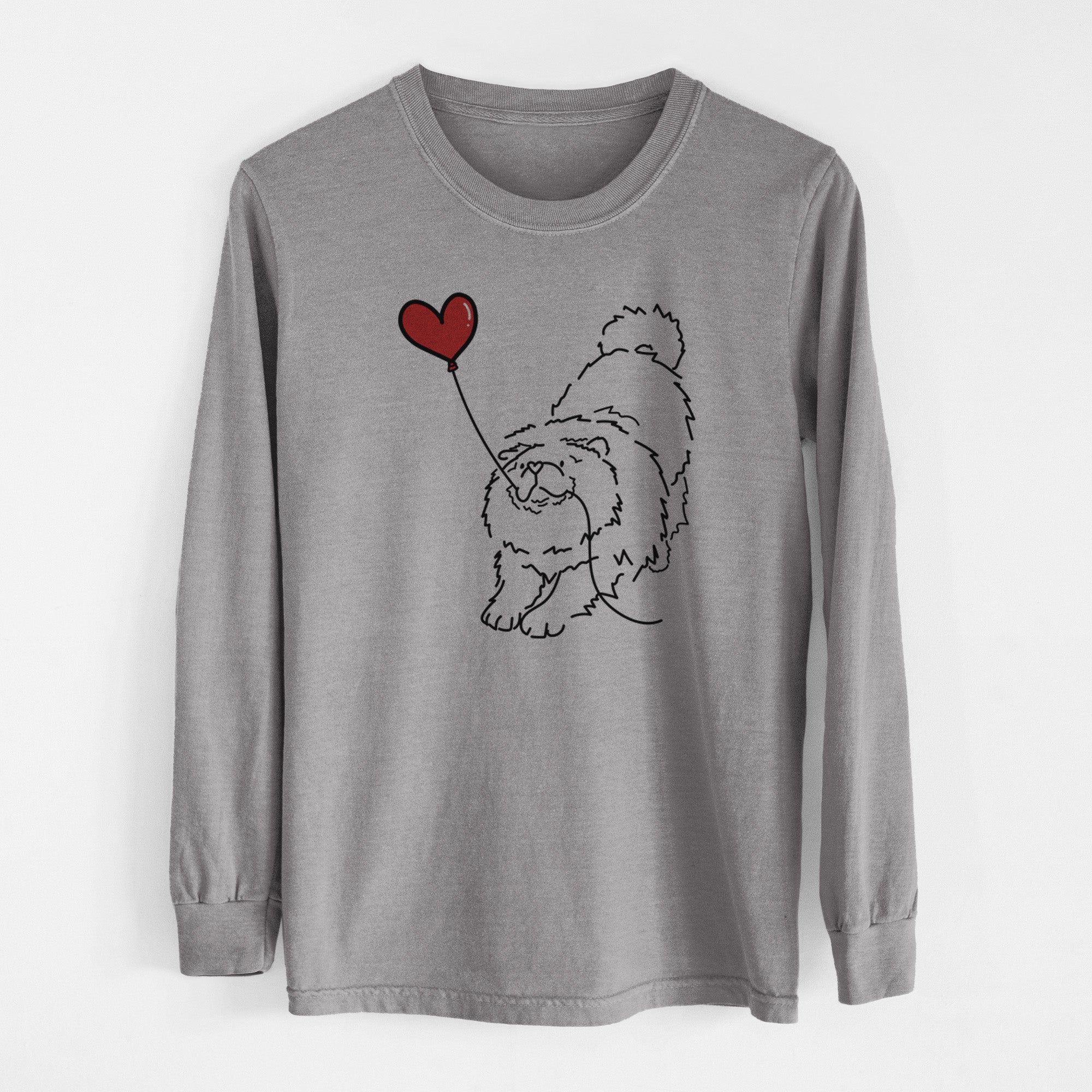 Chow Chow Heart String - Men's Heavyweight 100% Cotton Long Sleeve