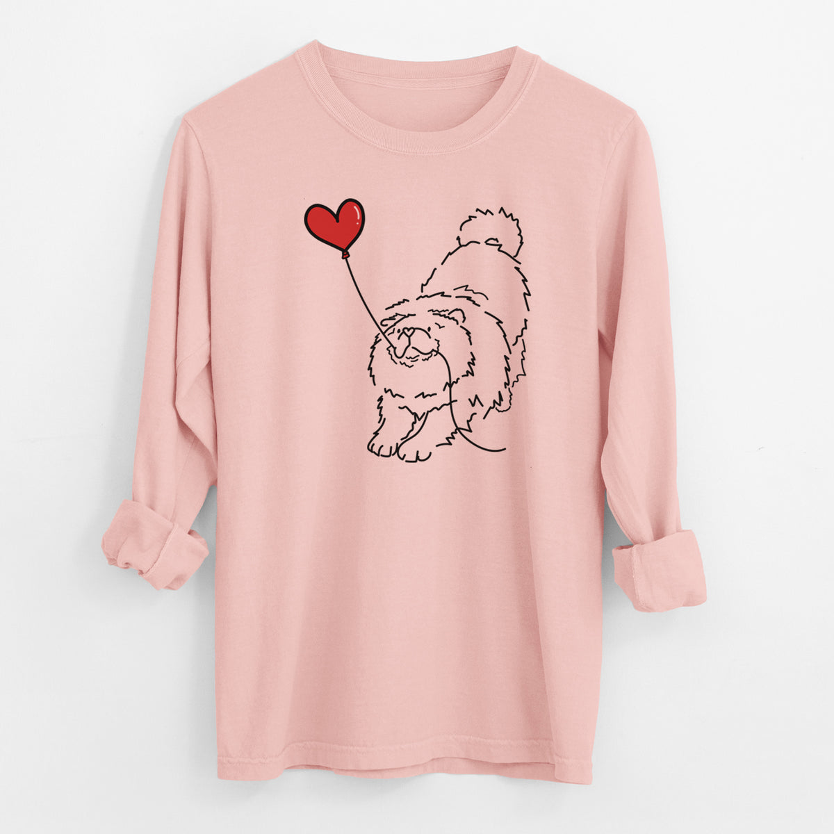 Chow Chow Heart String - Men's Heavyweight 100% Cotton Long Sleeve