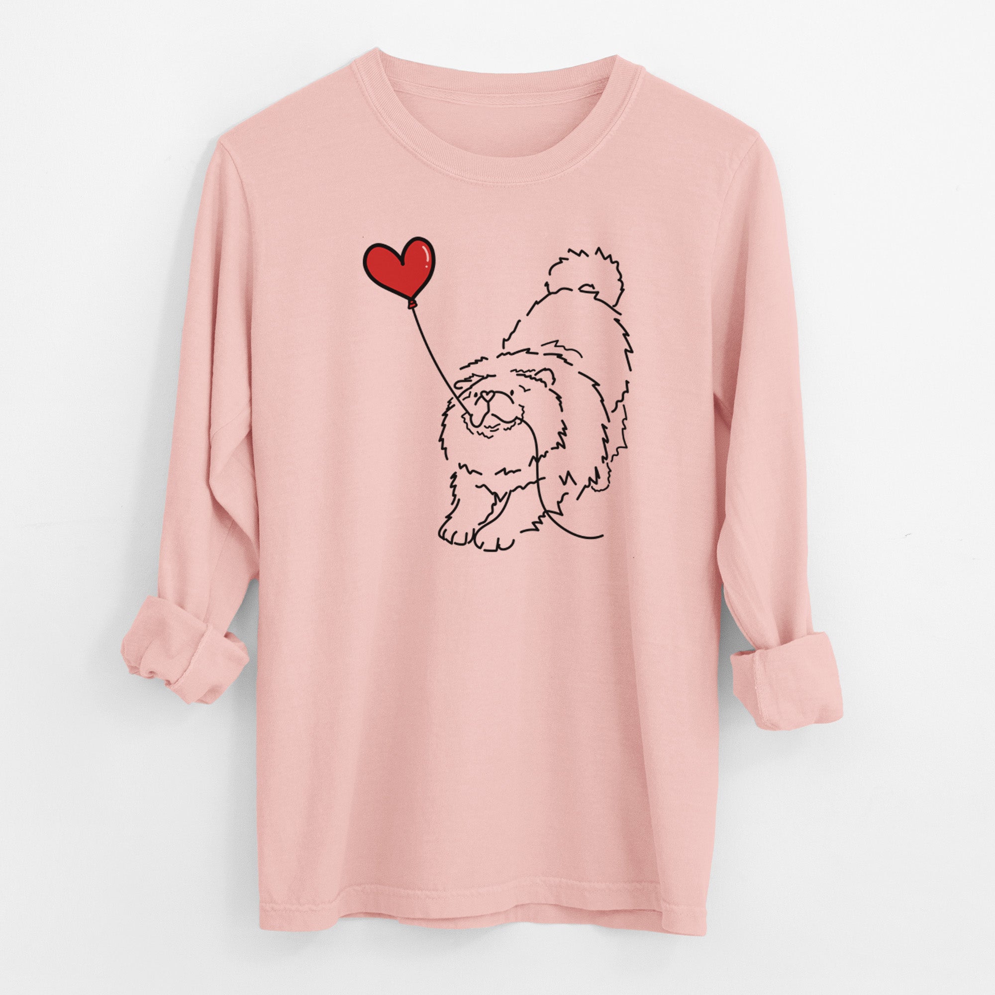 Chow Chow Heart String - Men's Heavyweight 100% Cotton Long Sleeve