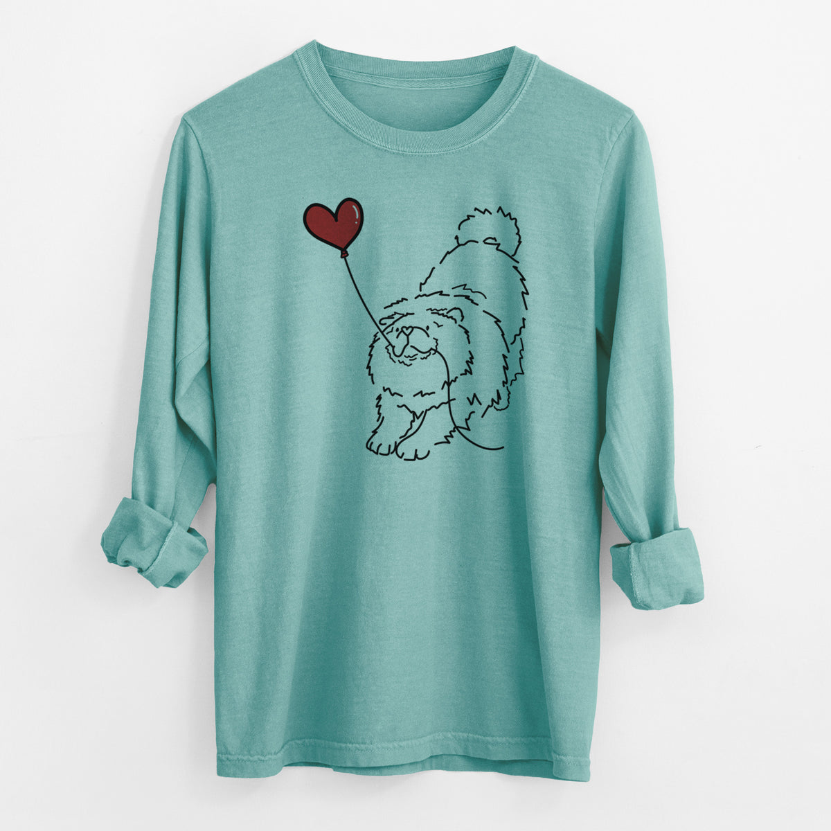 Chow Chow Heart String - Men's Heavyweight 100% Cotton Long Sleeve