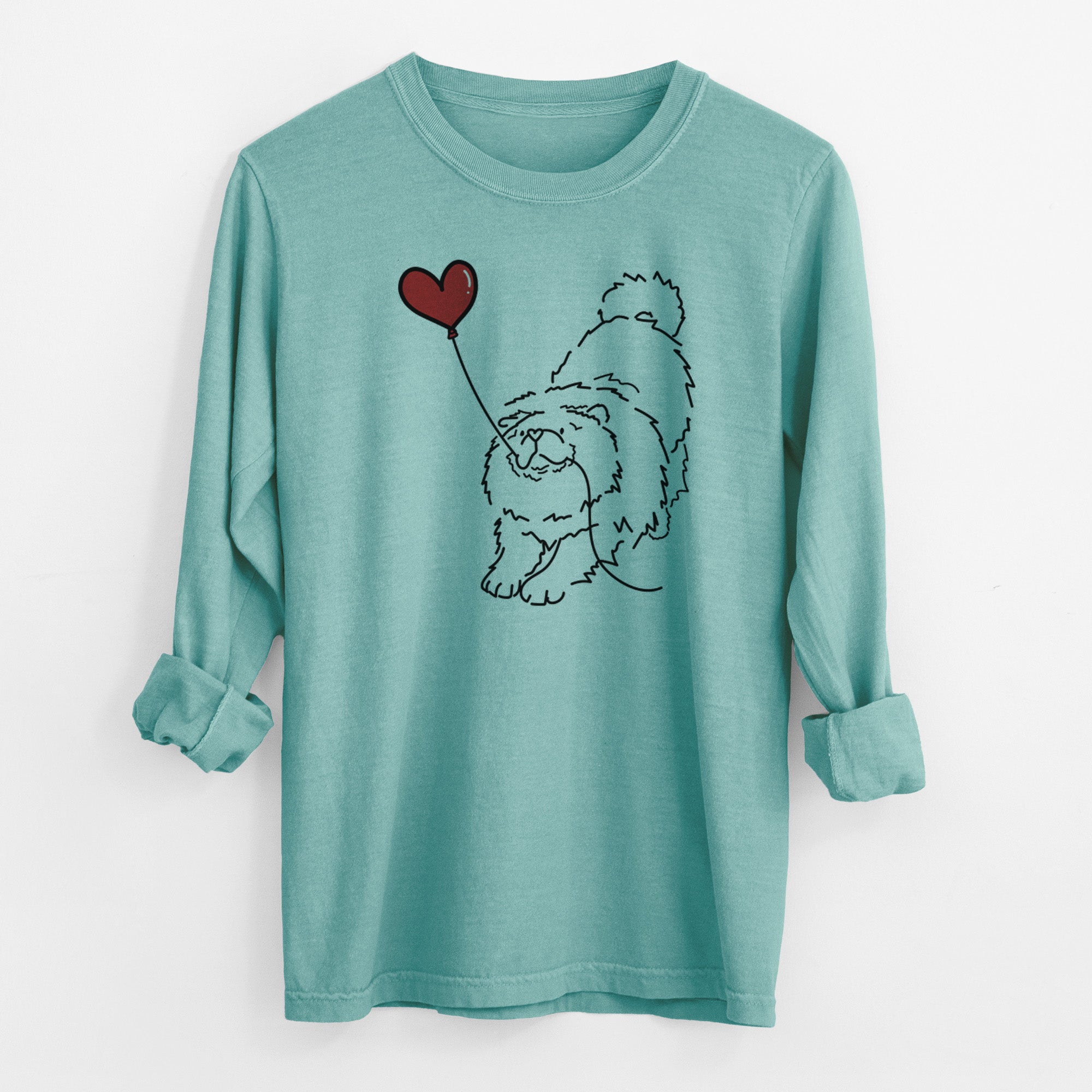 Chow Chow Heart String - Men's Heavyweight 100% Cotton Long Sleeve