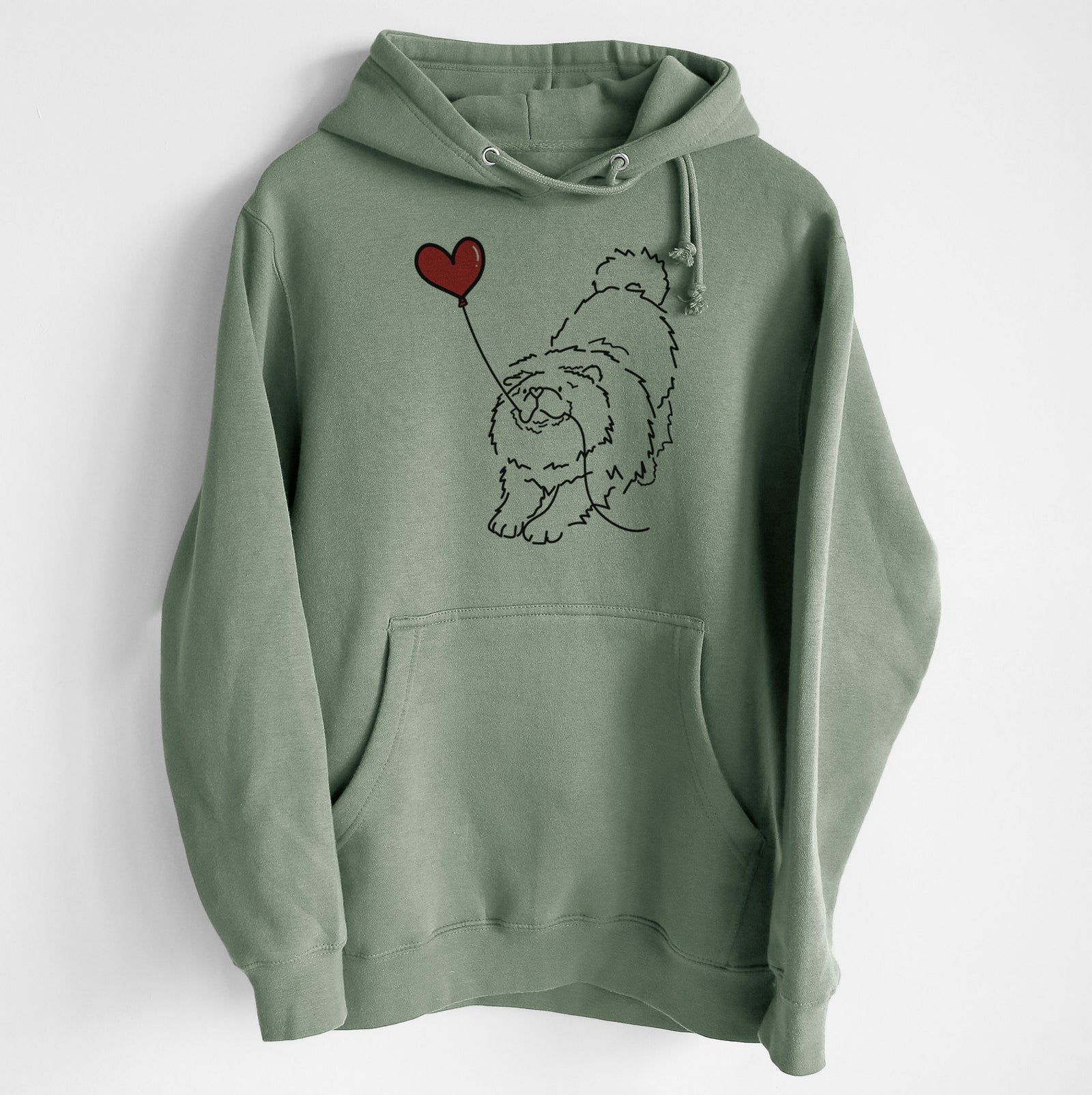 Chow Chow Heart String - Heavyweight Fleece Hoodie