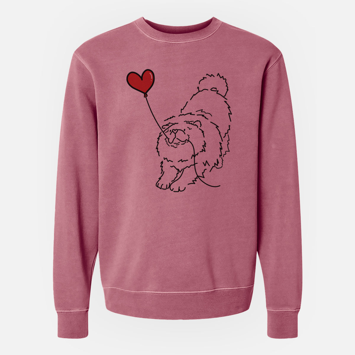 Chow Chow Heart String - Unisex Pigment Dyed Crew Sweatshirt