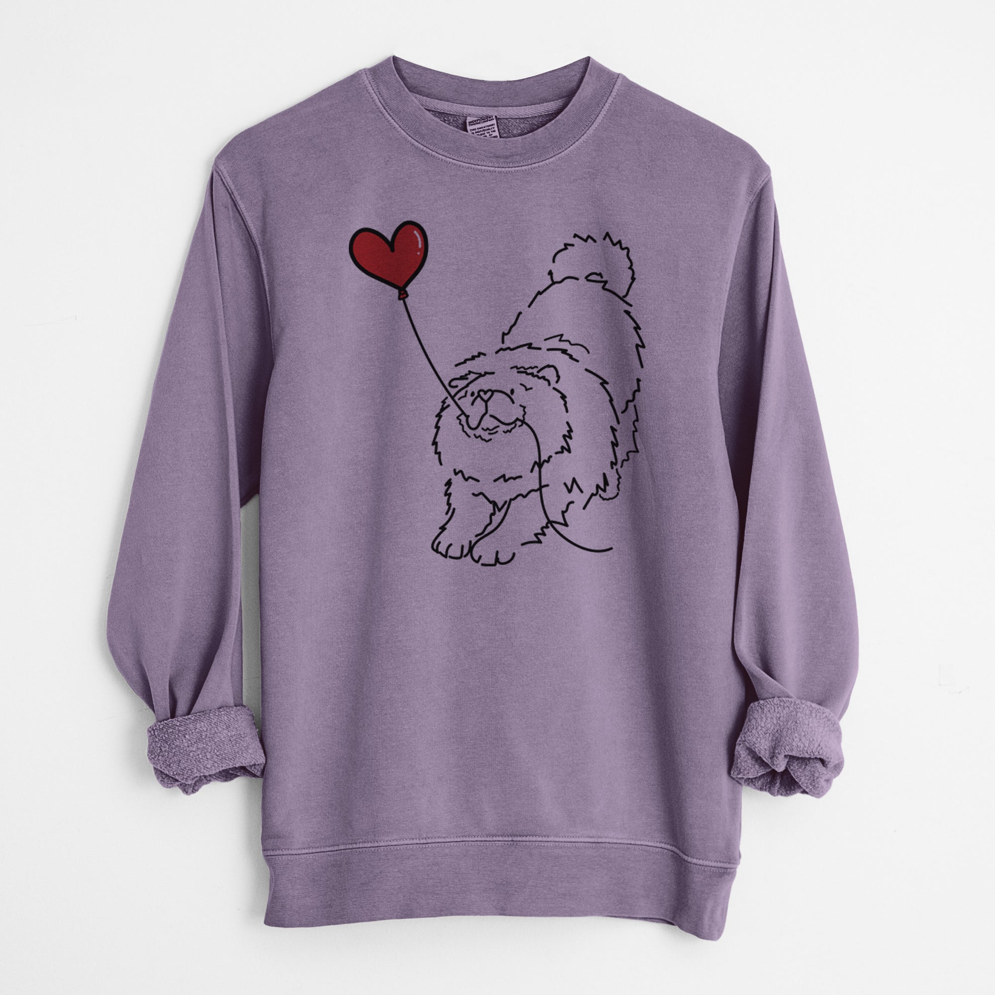 Chow Chow Heart String - Unisex Pigment Dyed Crew Sweatshirt