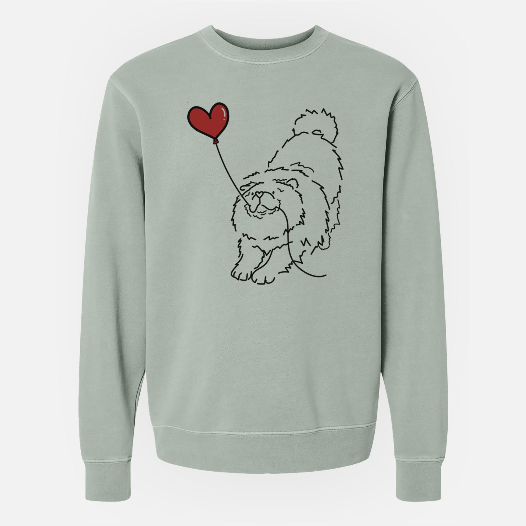 Chow Chow Heart String - Unisex Pigment Dyed Crew Sweatshirt