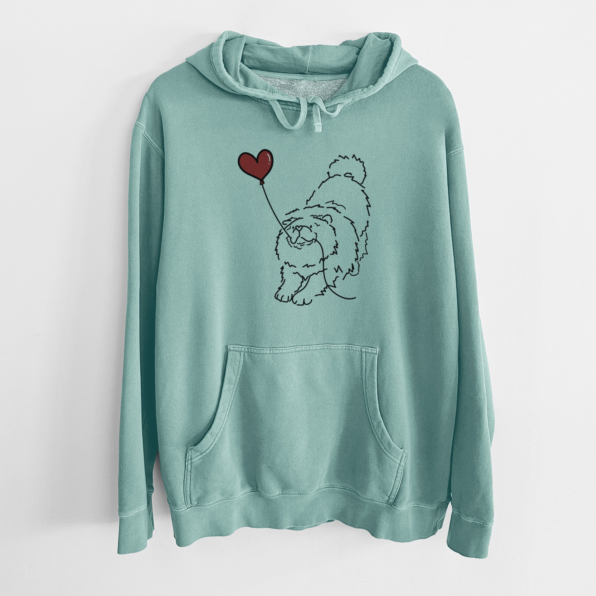 Chow Chow Heart String - Unisex Pigment Dyed Hoodie