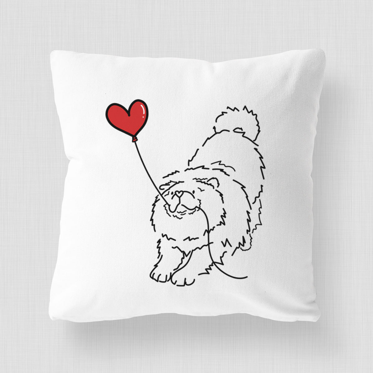 Chow Chow Heart String - Throw Pillow Cover
