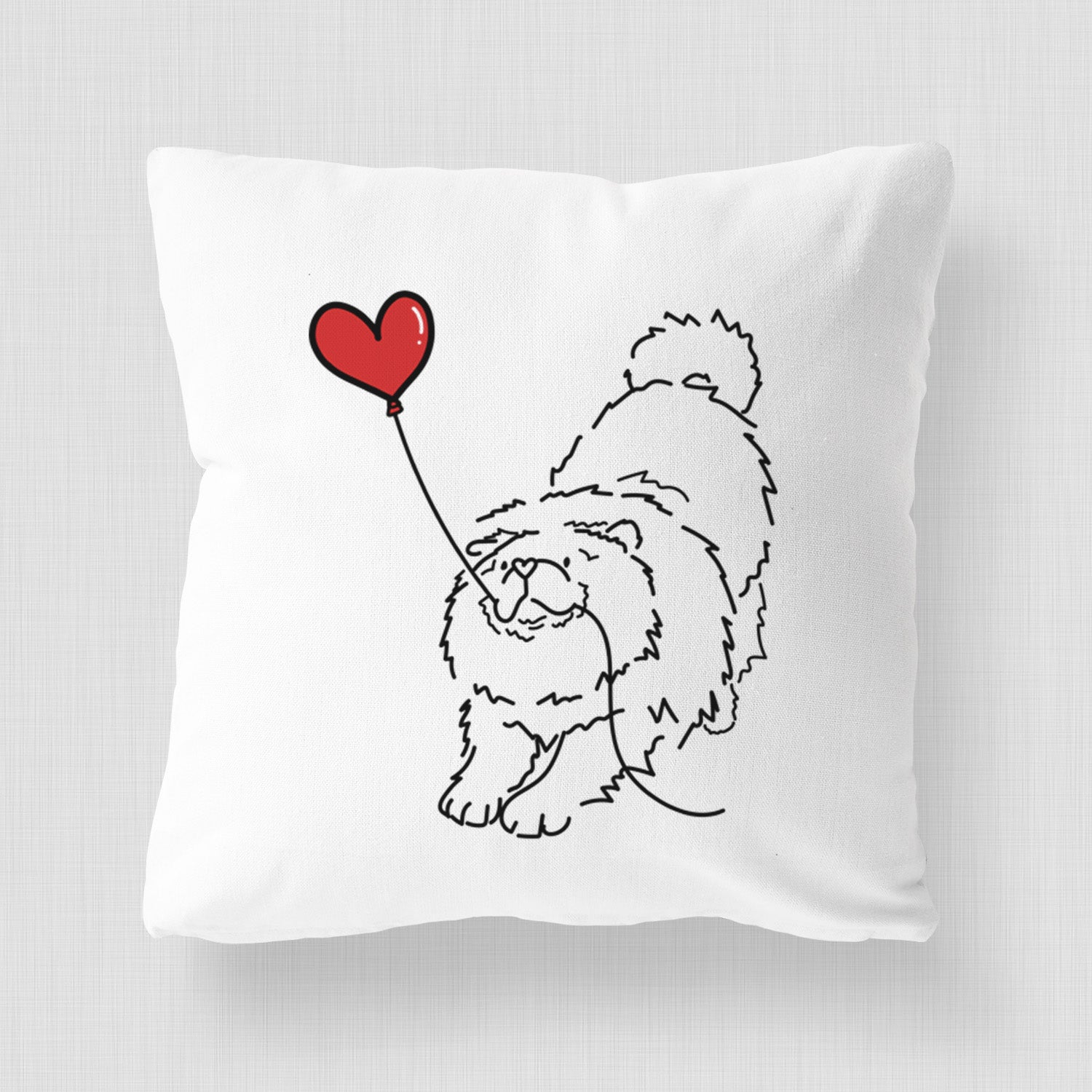 Chow Chow Heart String - Throw Pillow Cover